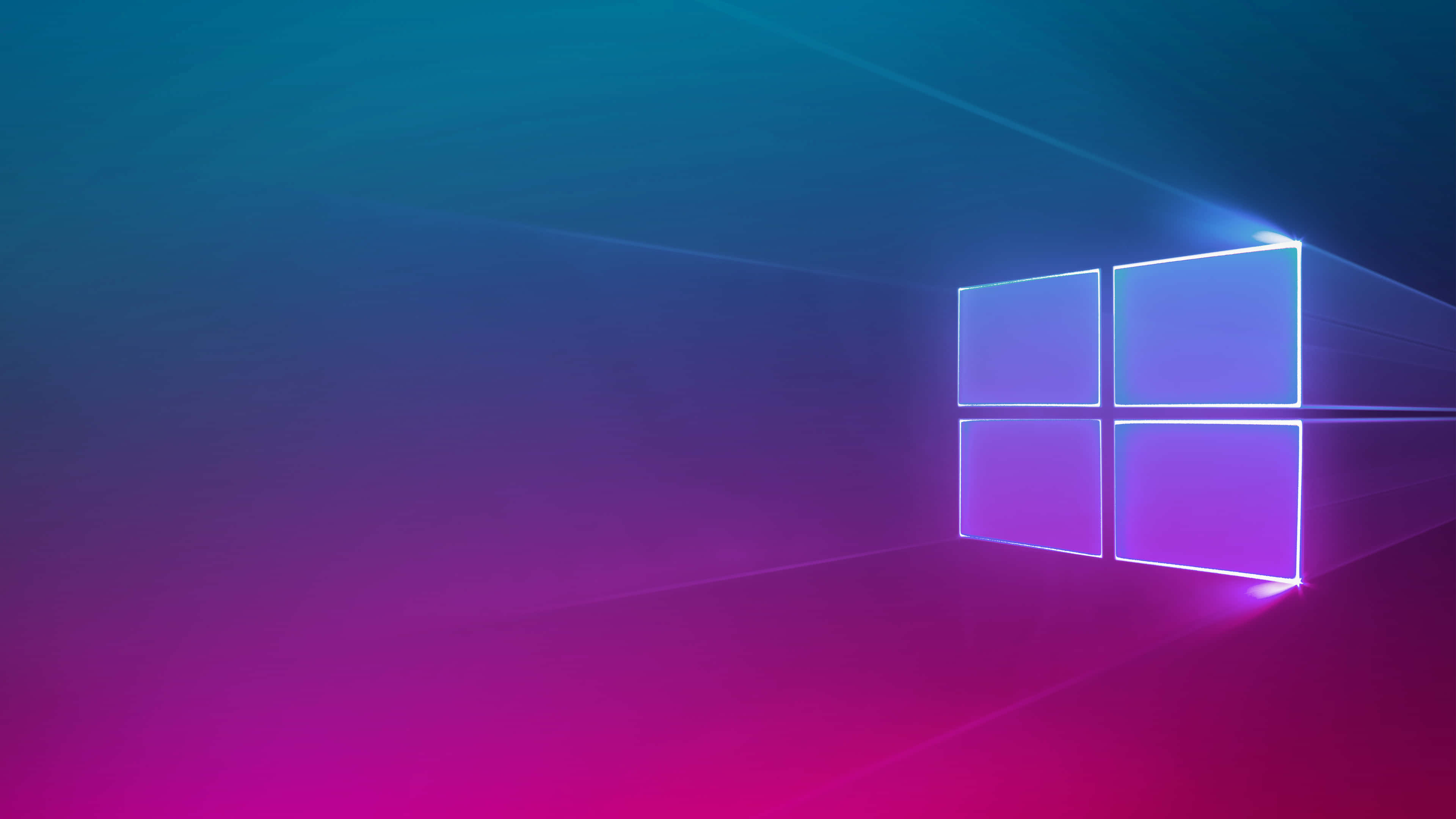 Windows 10, glowing windows logo, vibrant blue, 4K Desktop Wallpaper