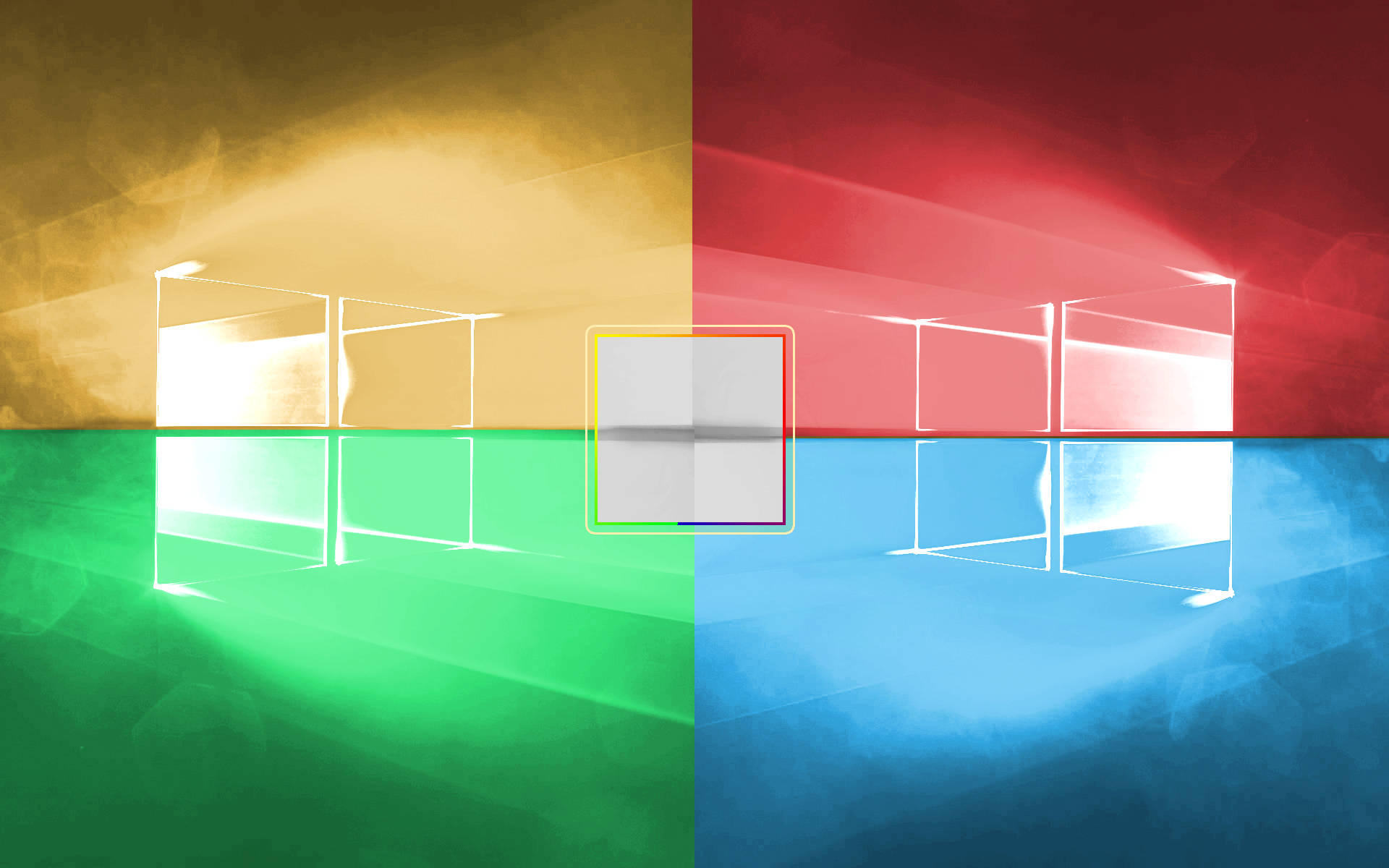 Windows 10 HD, Windows logo, glowing four-color segments, Full HD Desktop Wallpaper