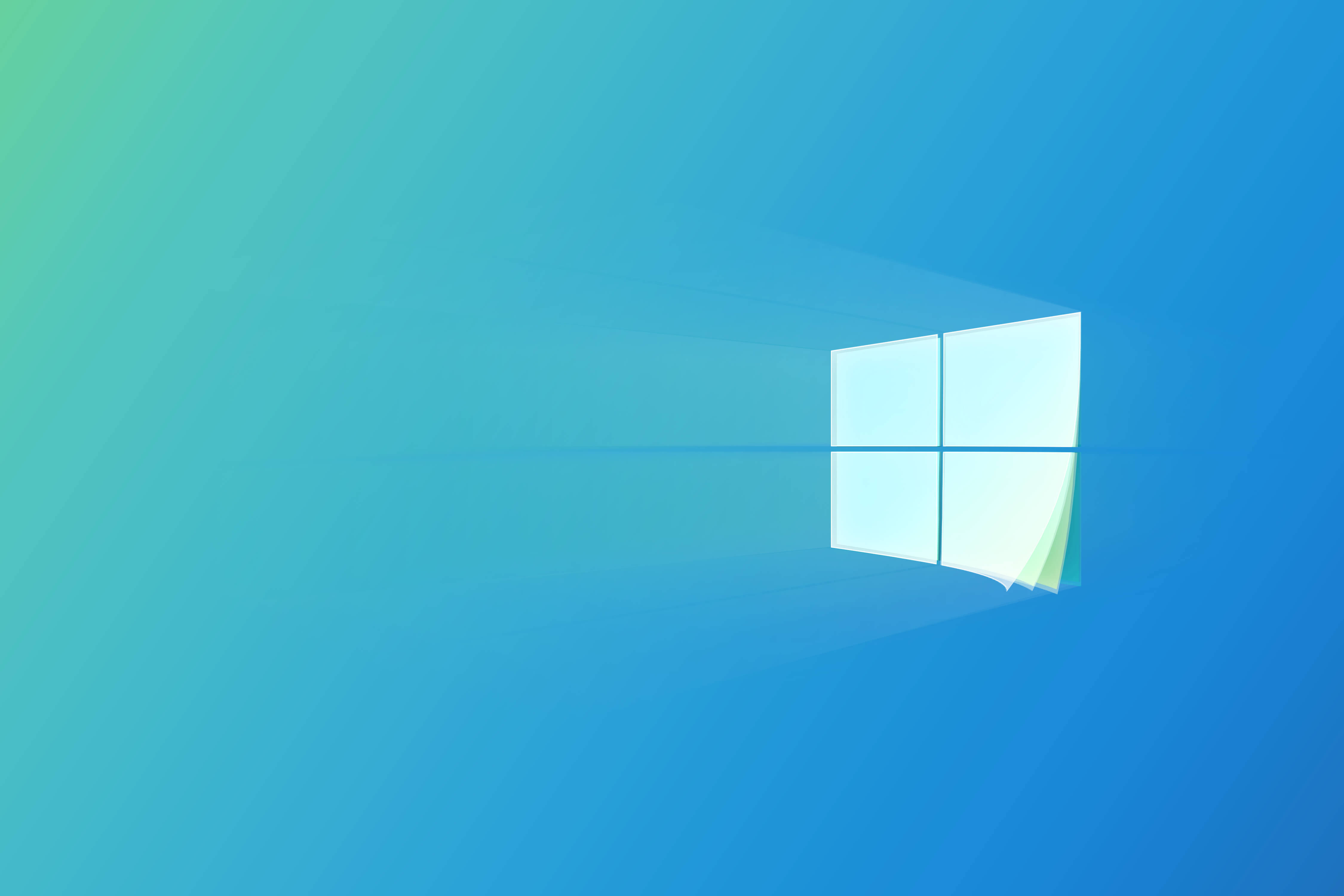 Windows 10, glowing windows logo, gradient blue and teal digital background, 4K Desktop Wallpaper