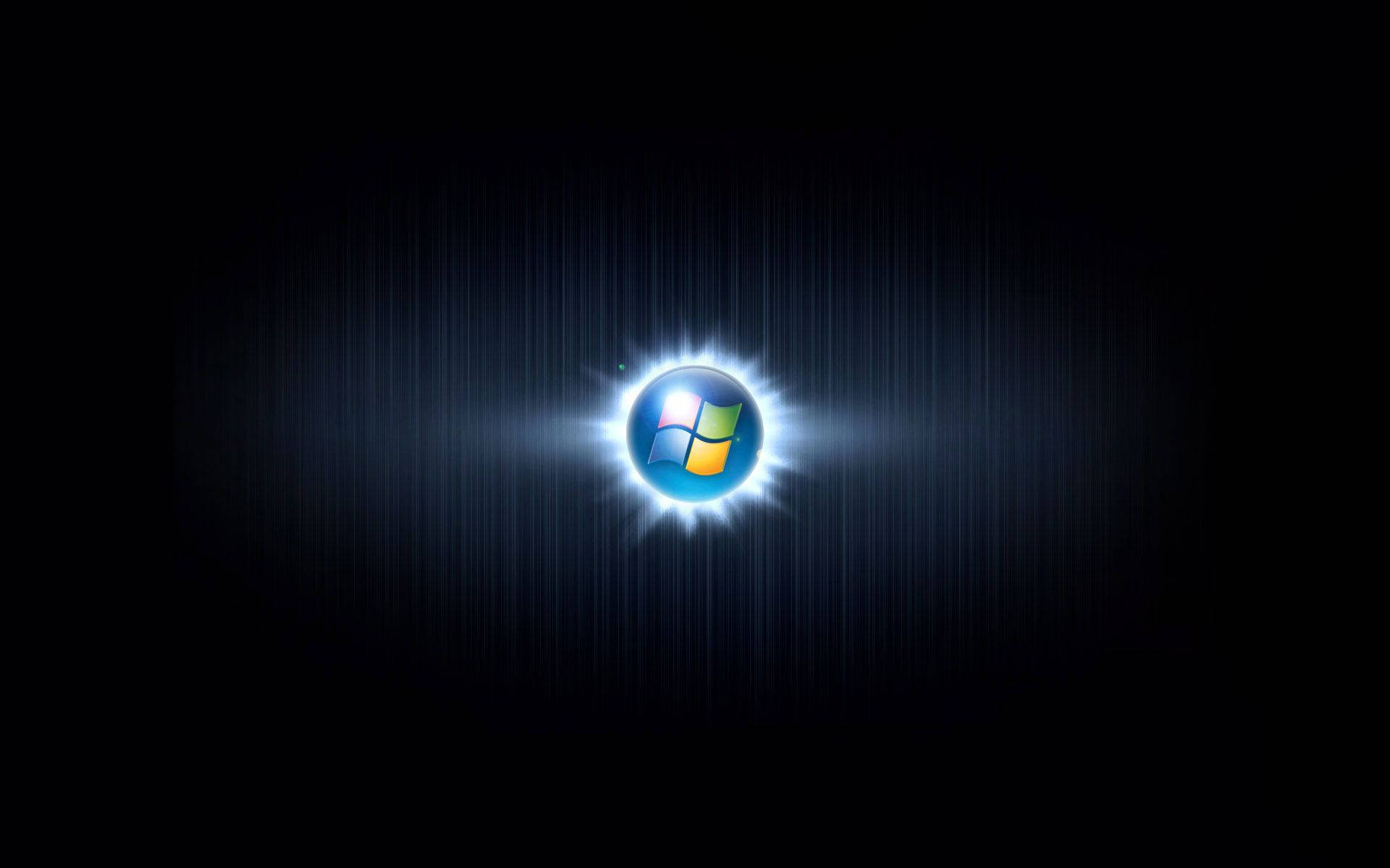 Windows 10, glowing logo, dark background, Full HD Desktop Wallpaper