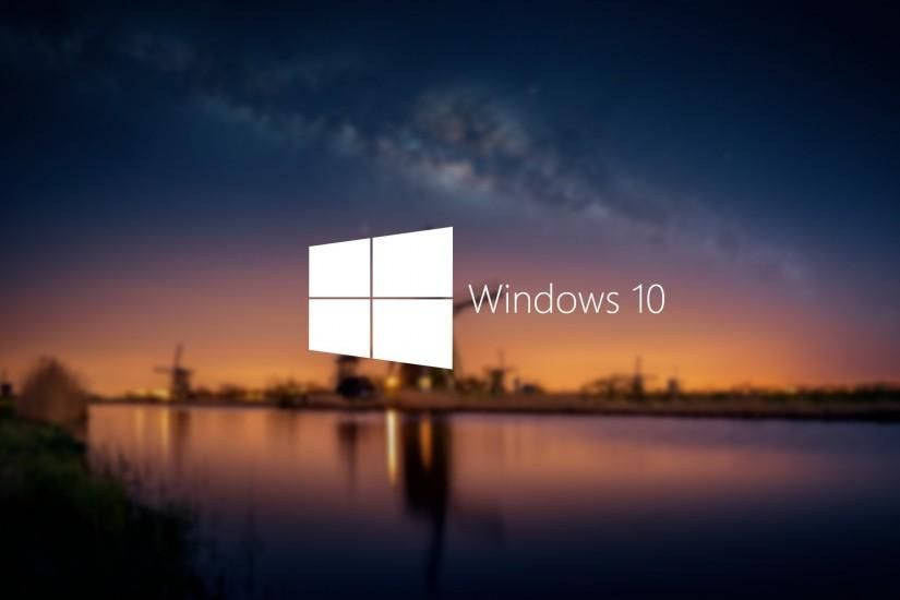 Windows 10, golden hour, twilight landscape, SD Desktop Wallpaper