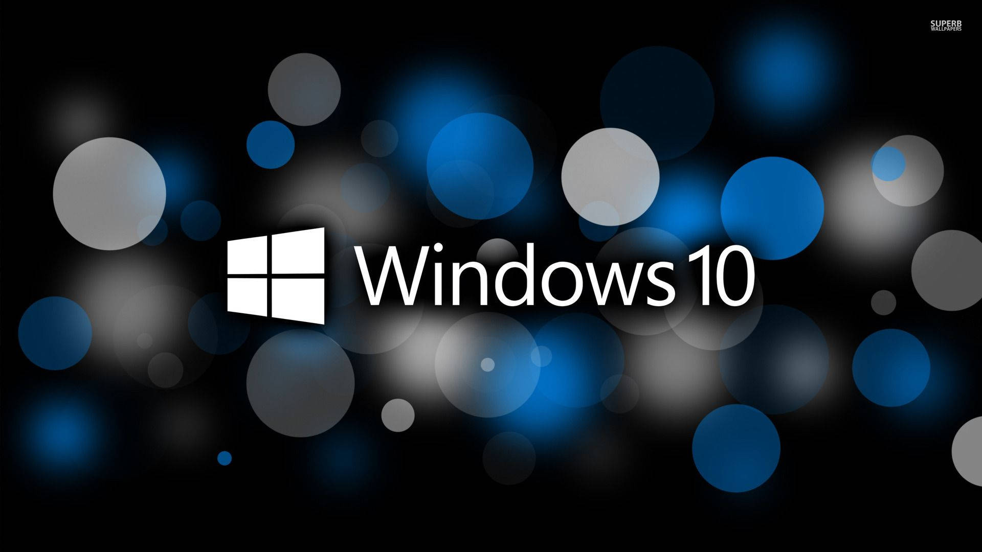 Windows 10, white text, icon, Full HD Desktop Wallpaper