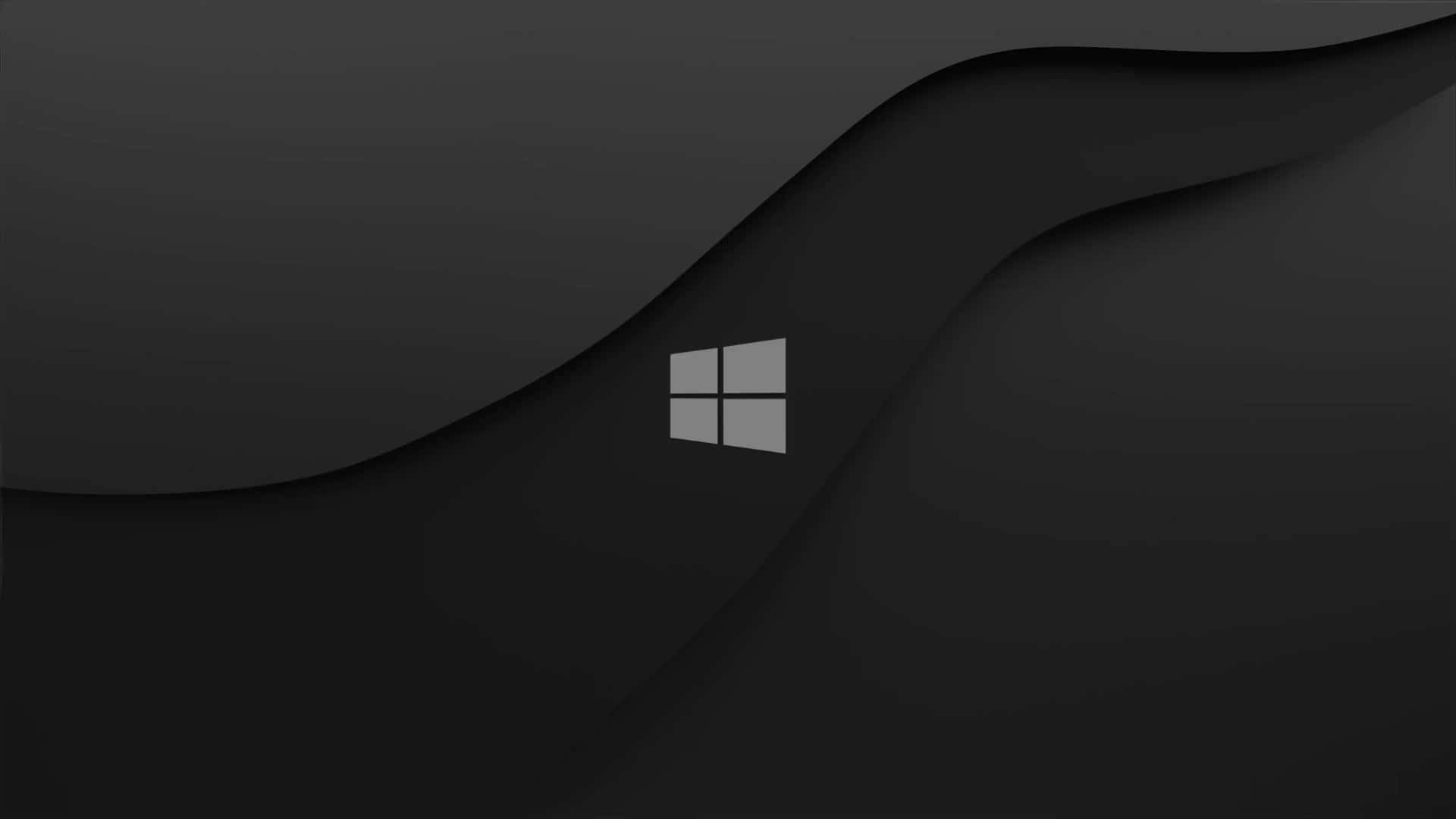 Windows 10, dark, abstract wave, Full HD Desktop Wallpaper