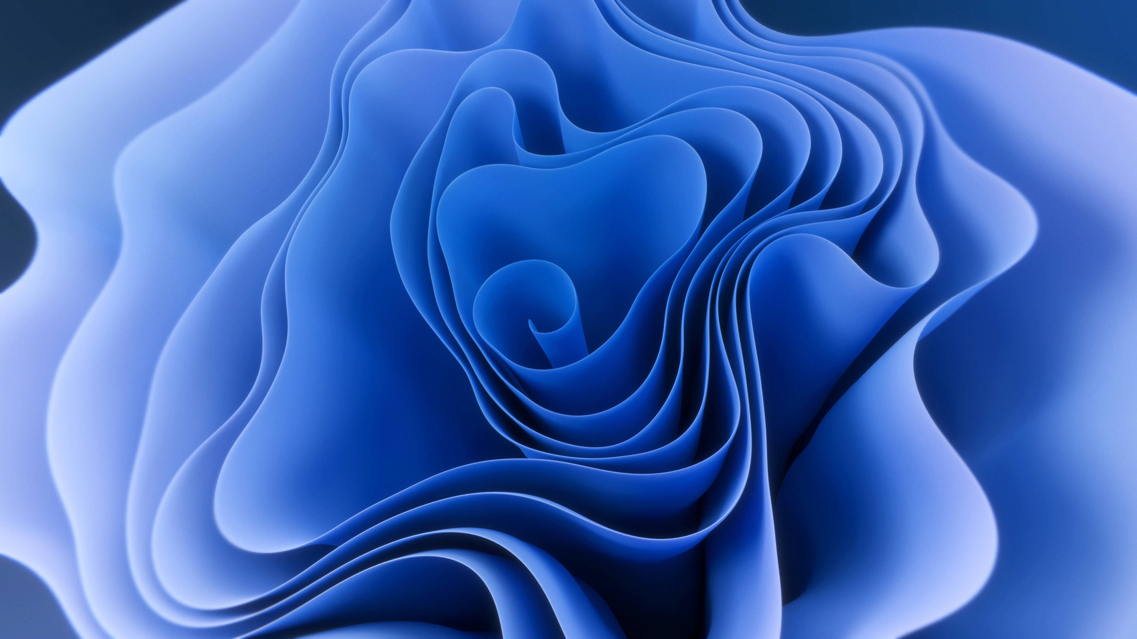 Windows 11 4K, blue, wavy spiral, 4K Desktop Wallpaper