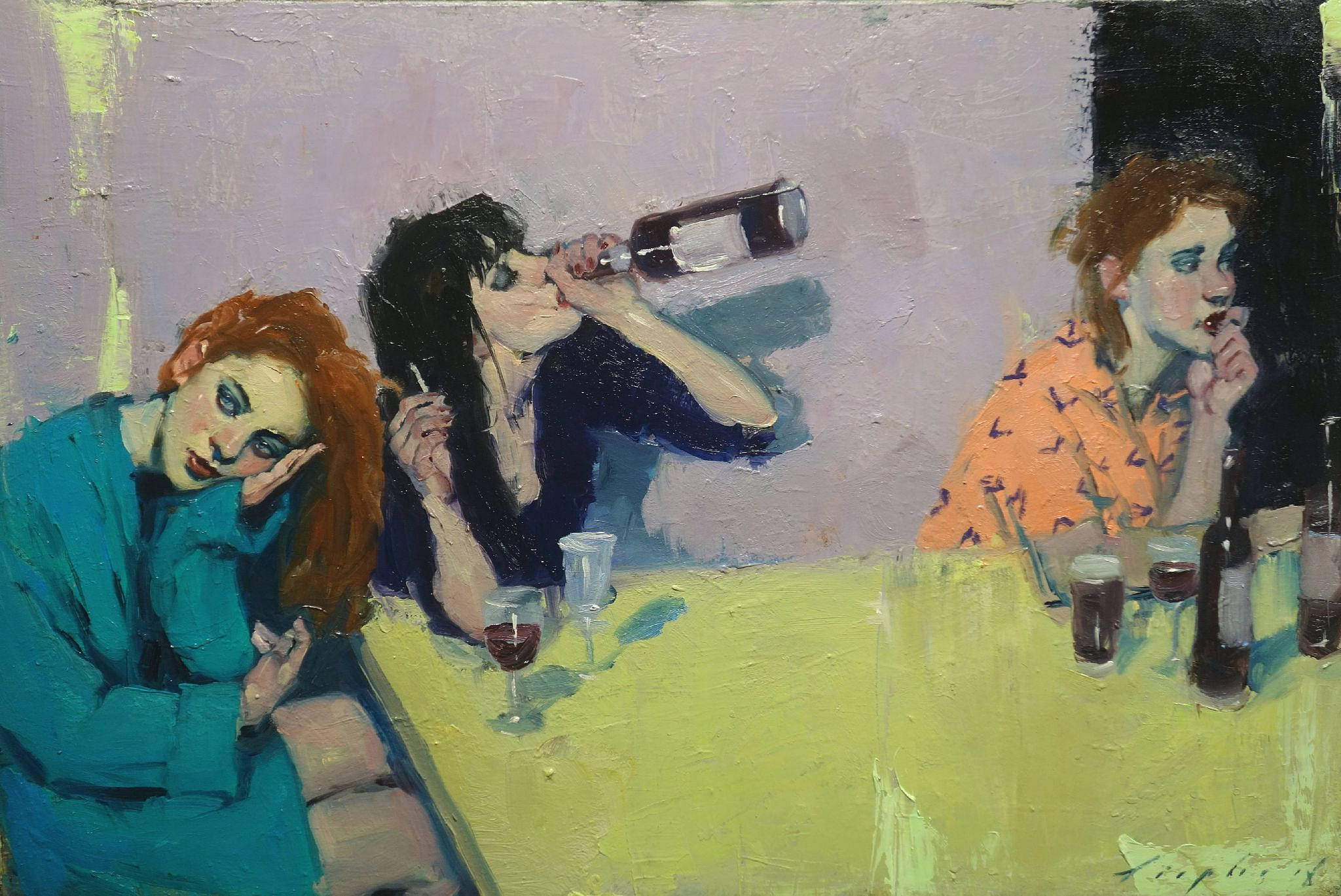 Windows 11 4K, drinking women, dimly lit bar, Full HD Desktop Wallpaper