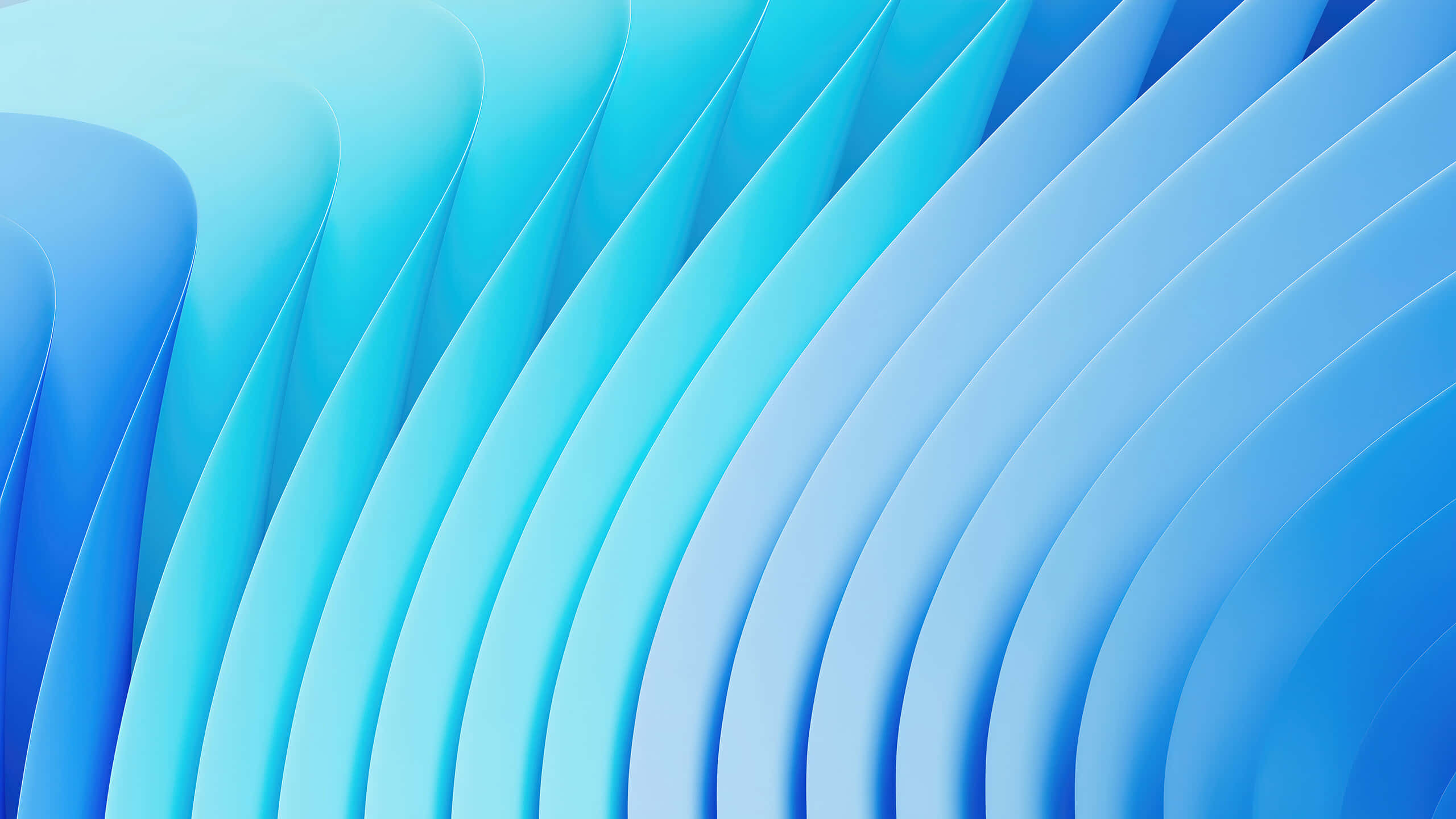 Windows 11, abstract waves, gradient blue, 2K Desktop Wallpaper