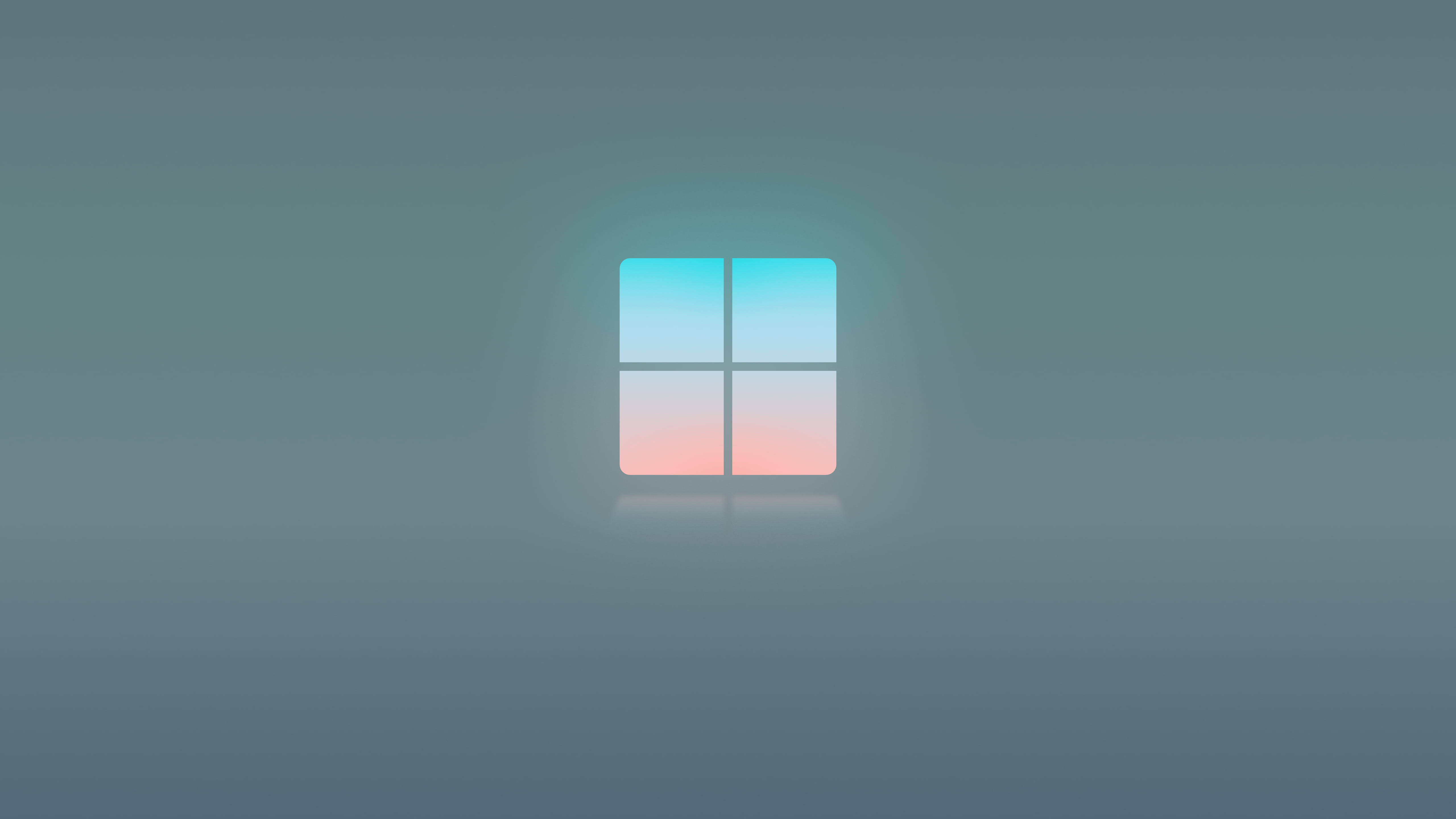 Windows 11 Logo, glowing, gradient gray background, 5K Desktop Wallpaper