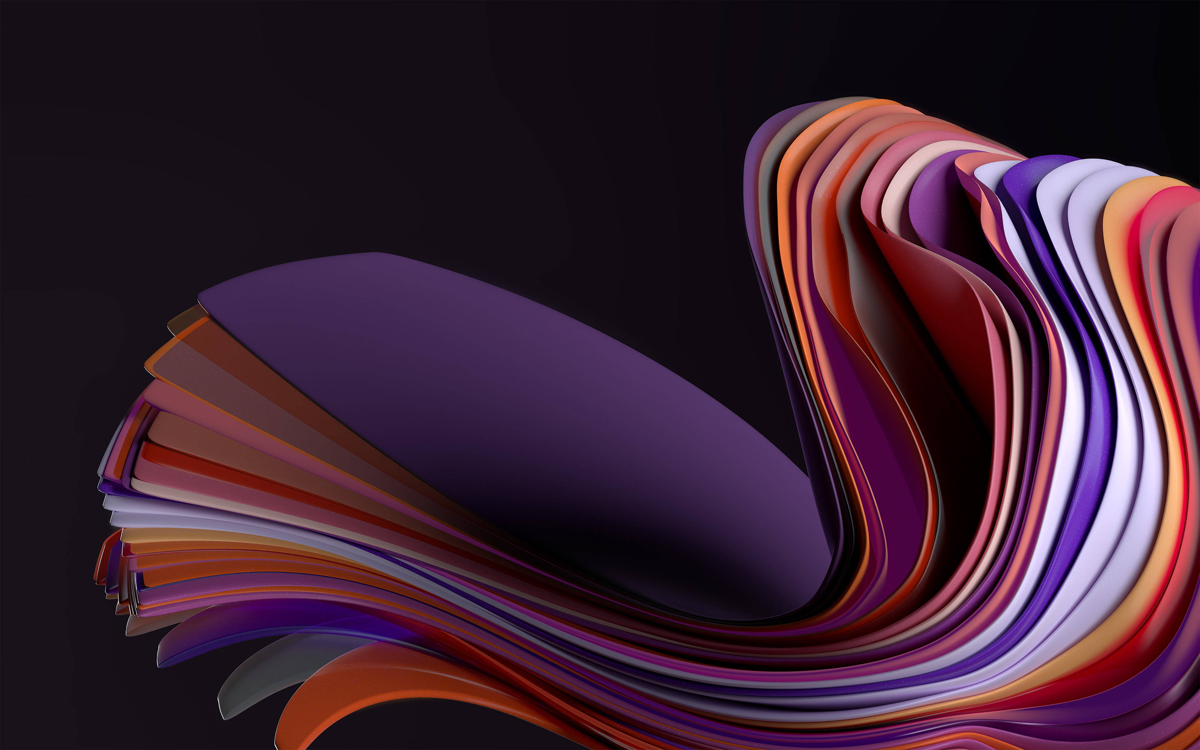 Windows 11 Logo, bloom symbol, vibrant colored ribbons, 2K Desktop Wallpaper