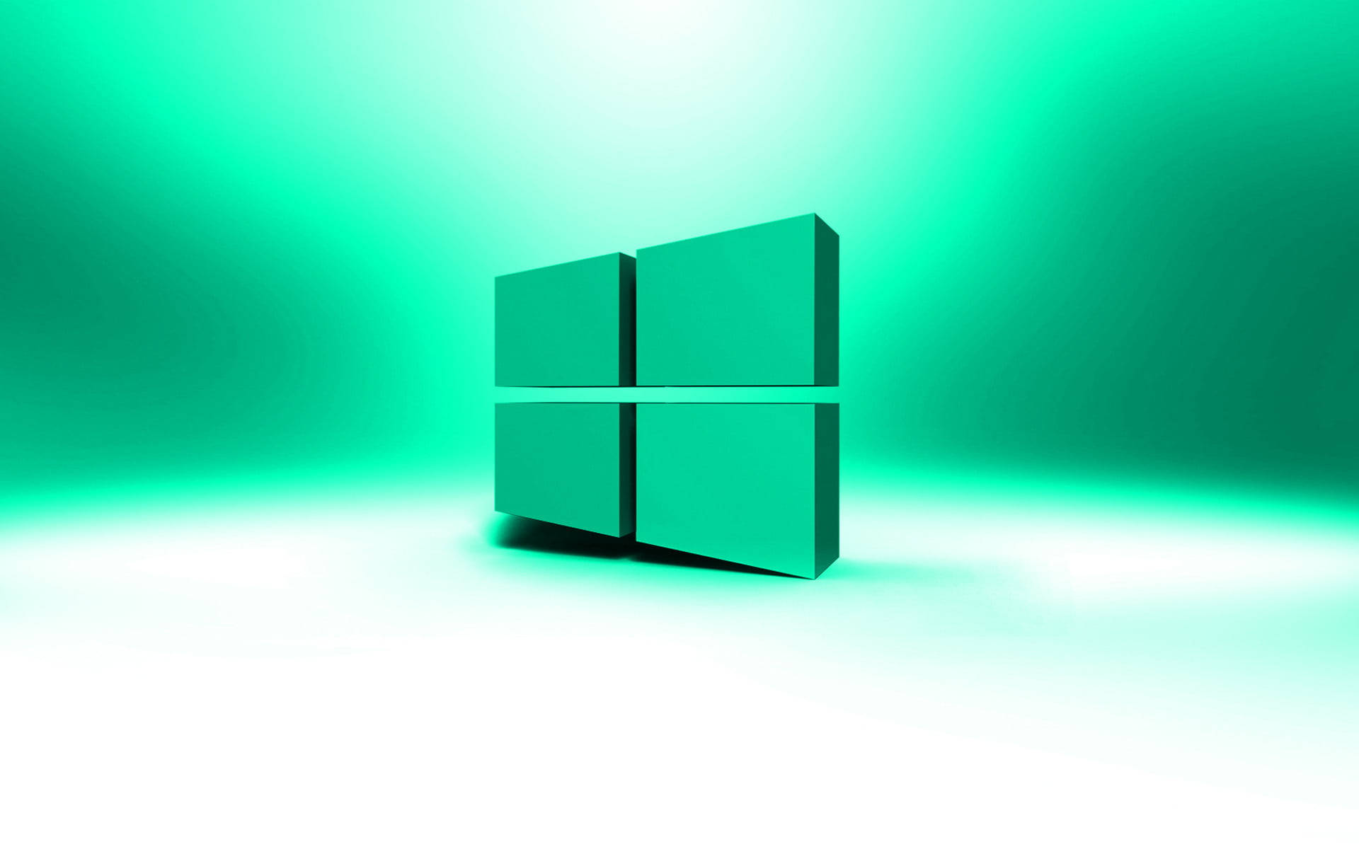 3D Green Windows 11 Logo, glowing green, 3d windows logo, Full HD Desktop Wallpaper