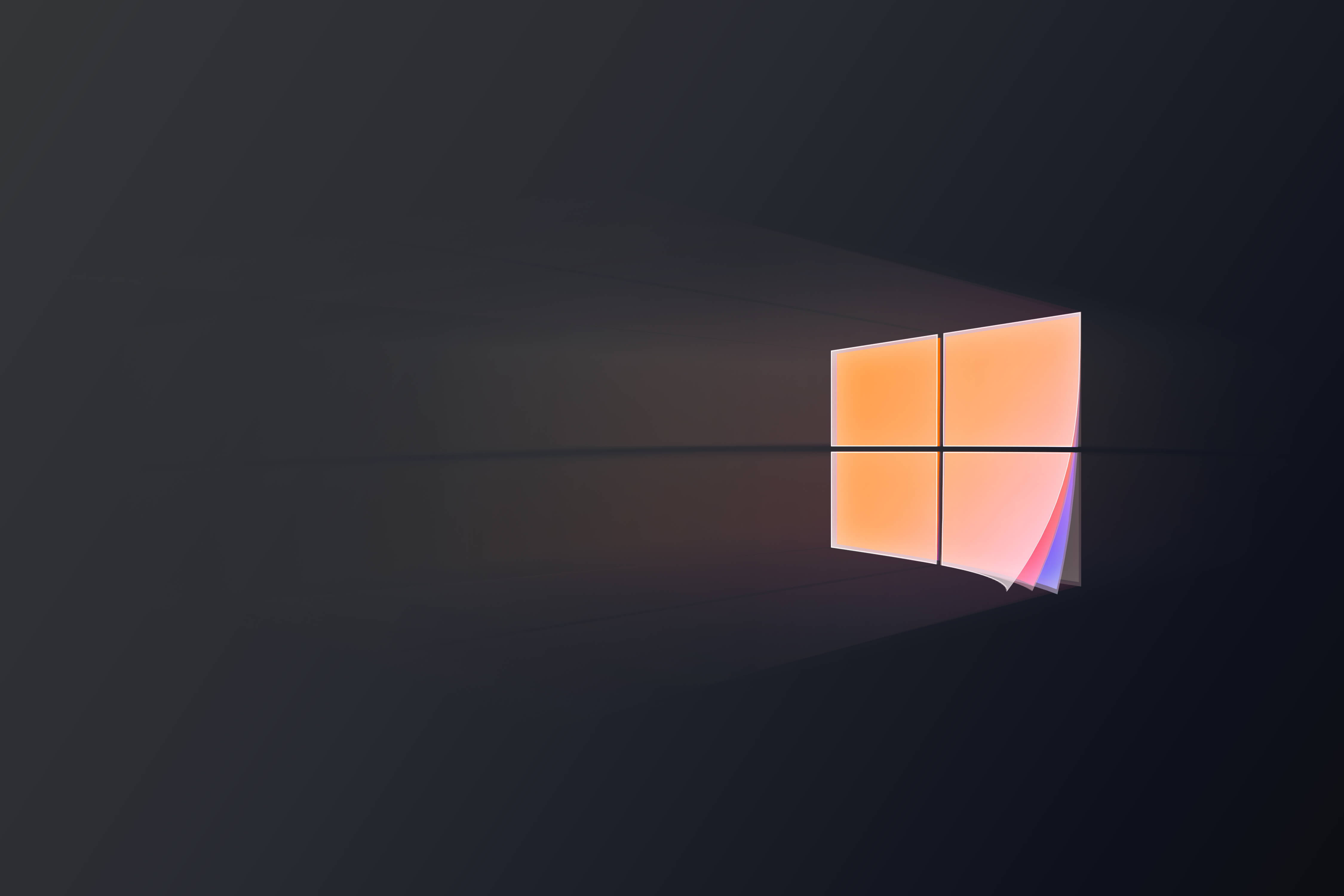 Windows 11 Logo, glowing, warm light, 4K Desktop Wallpaper