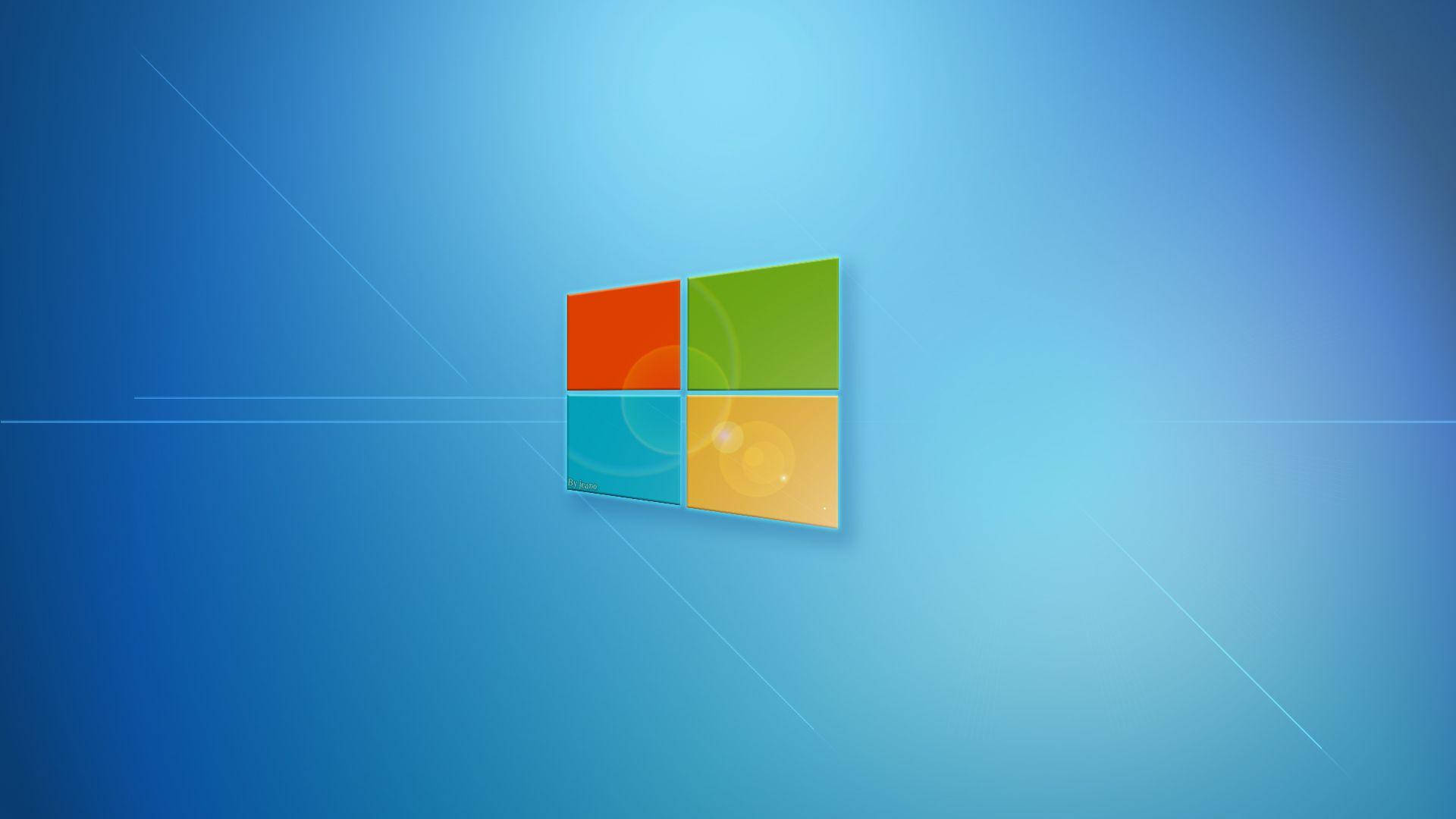 Windows 11, four colored squares, gradient blue background, Full HD Desktop Wallpaper