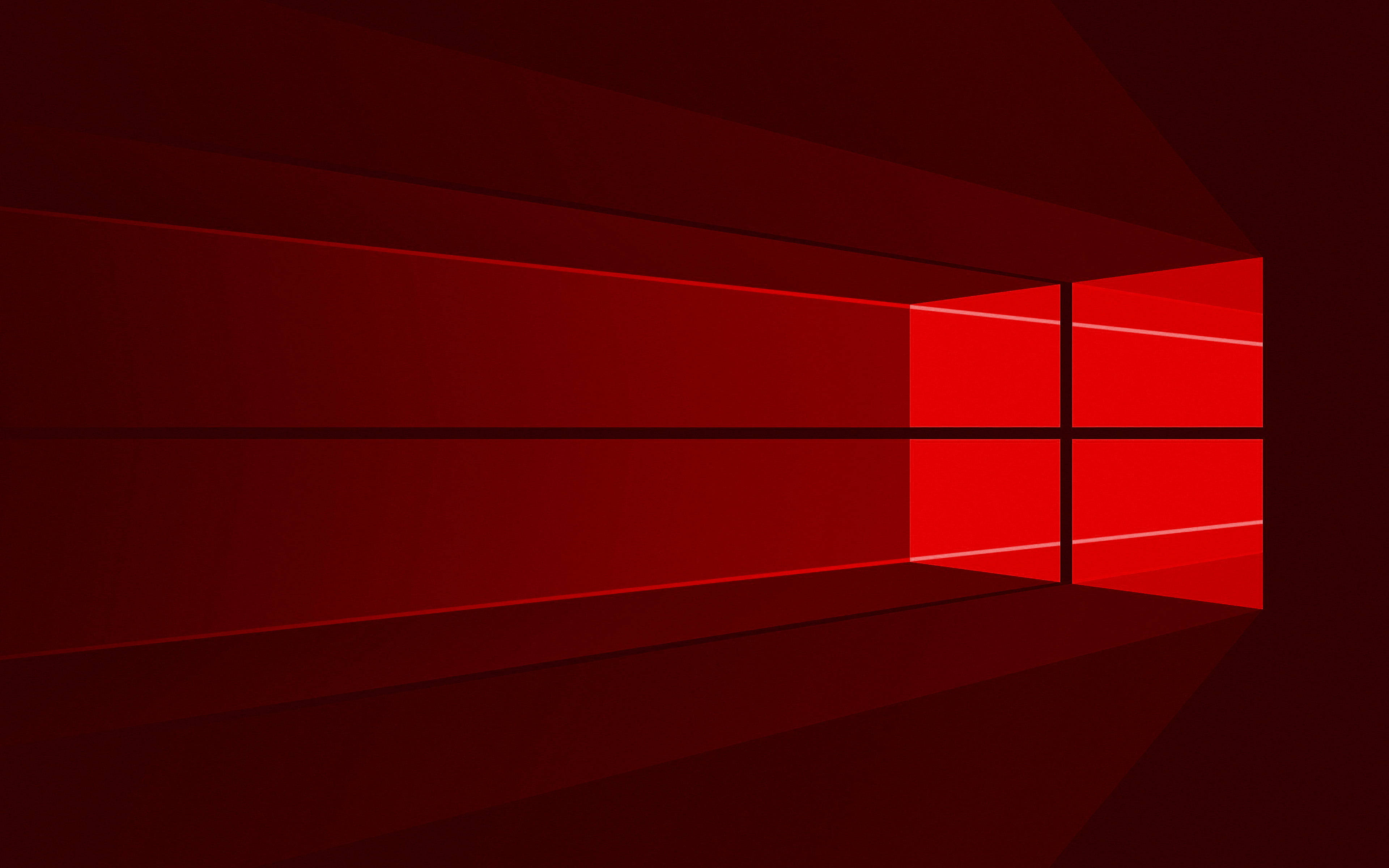 Windows 11, red gradient, minimalist geometric window, 4K Desktop Wallpaper