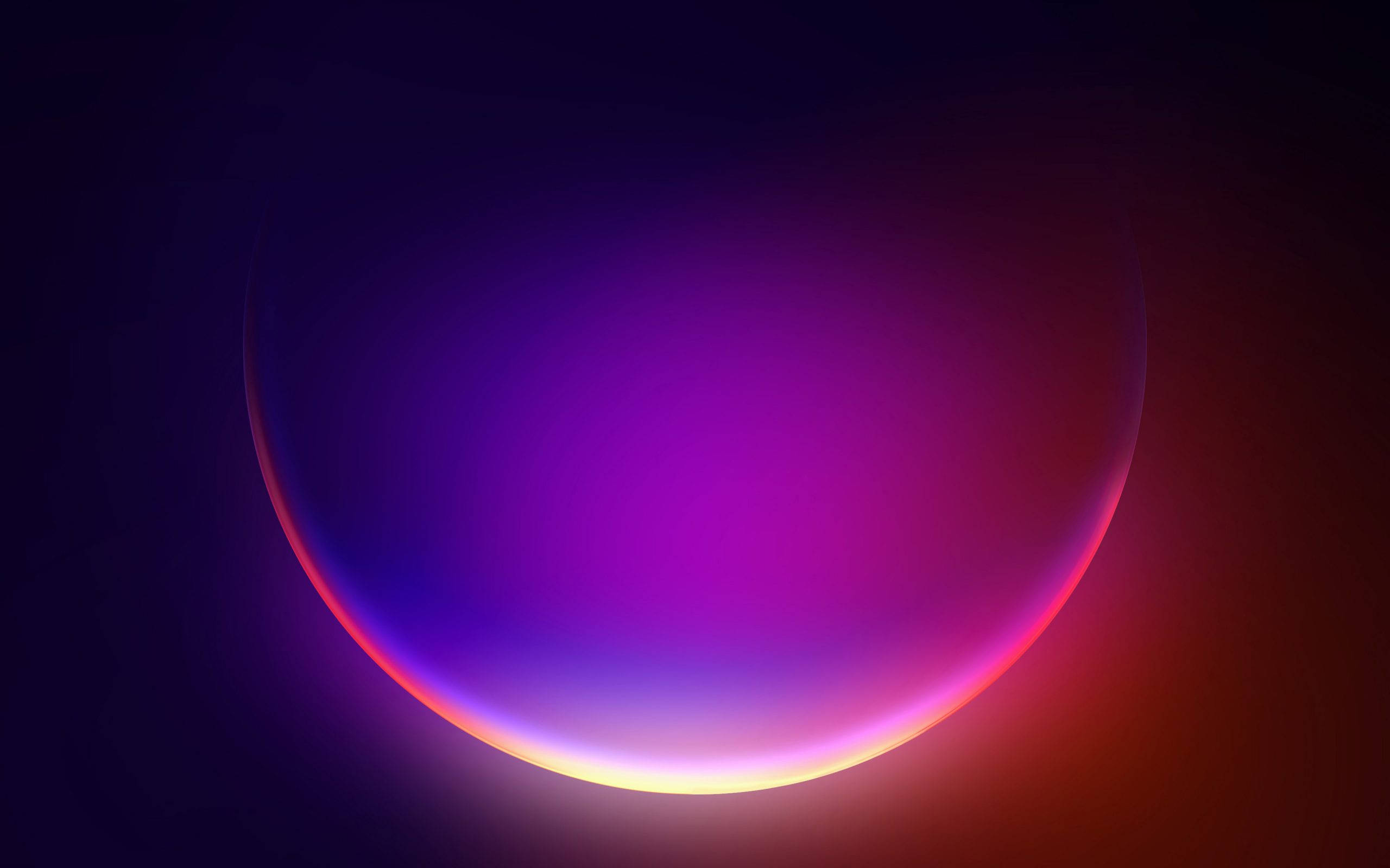 Windows 11, 3D Circle, glowing gradient sphere, 2K Desktop Wallpaper