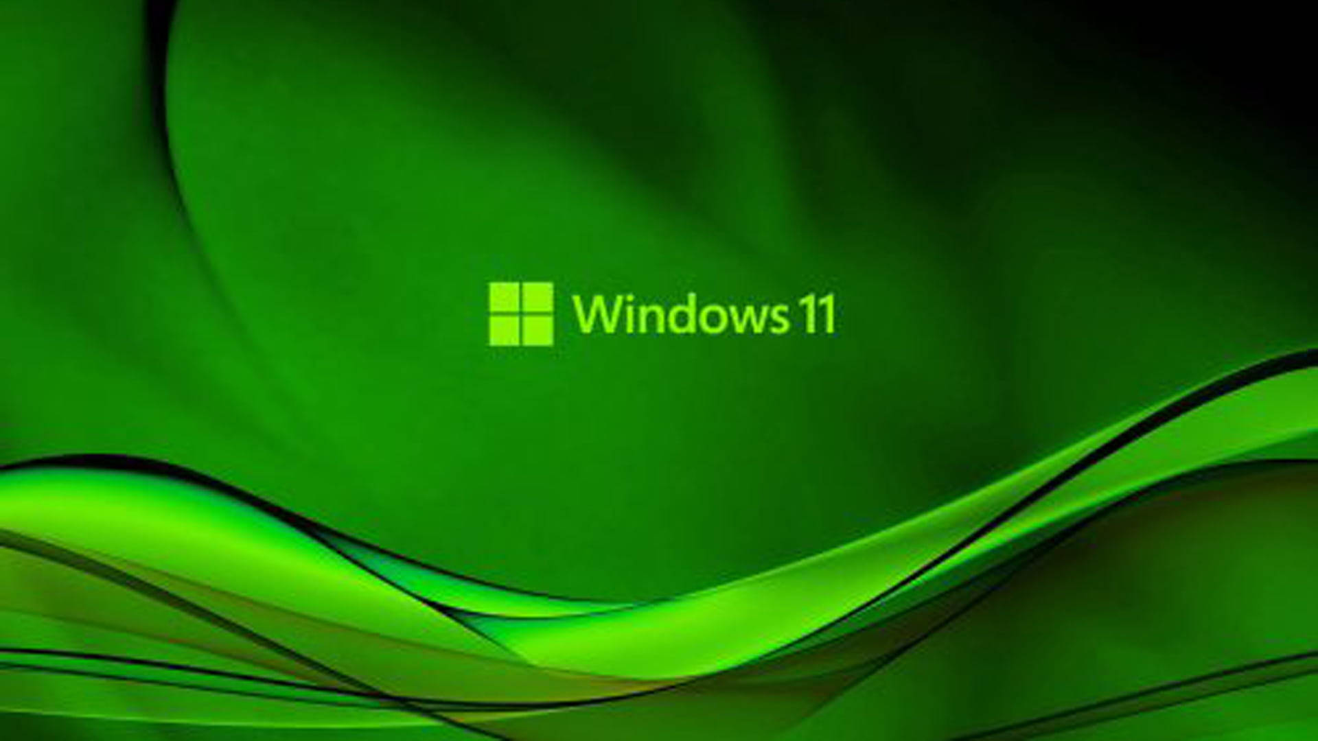 Windows 11, green, abstract background, Full HD Desktop Wallpaper