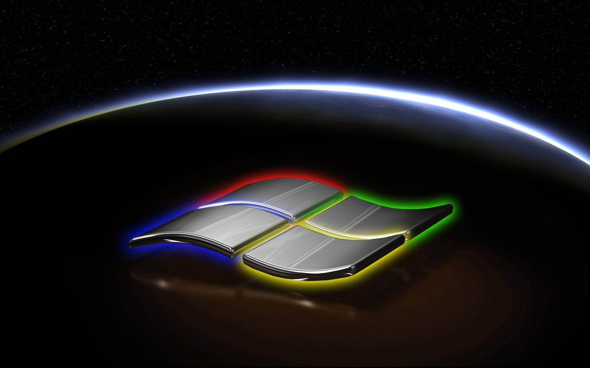 Windows 11, LED Black, shiny Windows logo, Full HD Desktop Wallpaper
