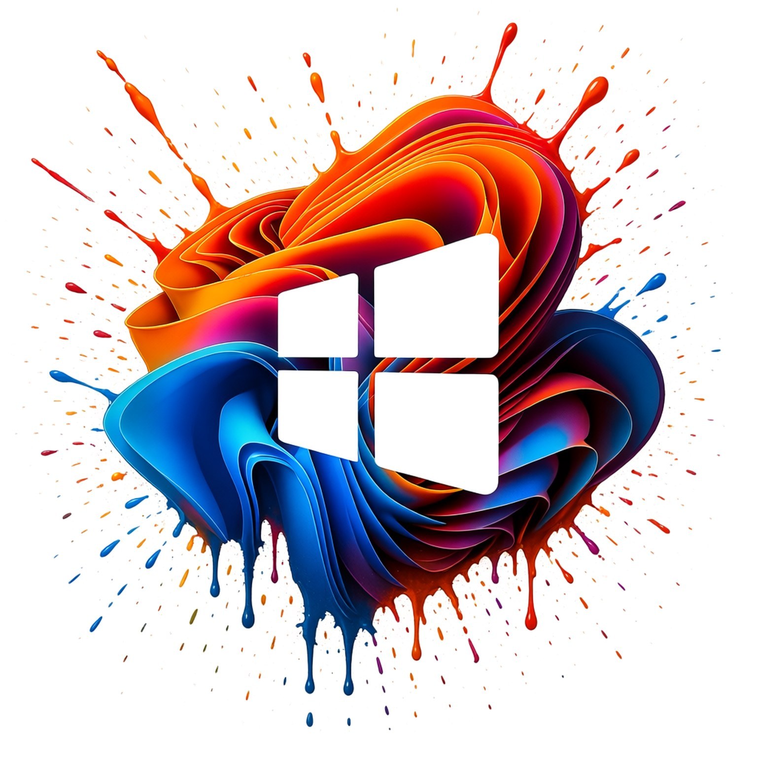 orange, blue, white Windows logo, HD Desktop Wallpaper