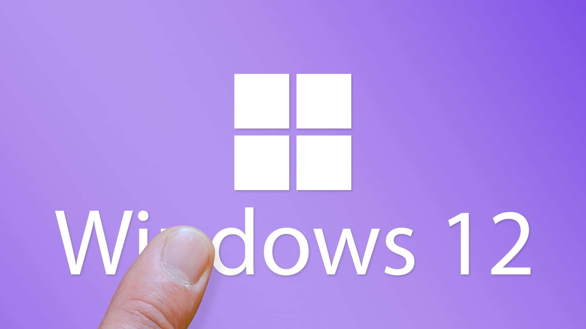 Windows 12, purple background, white text, Full HD Desktop Wallpaper