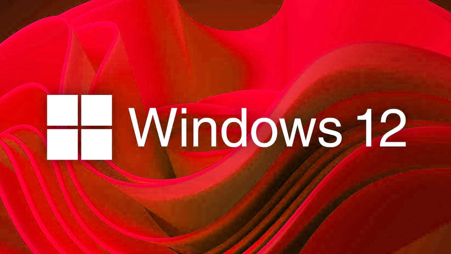 Windows 12, red fabric, white Windows 12 logo, Full HD Desktop Wallpaper