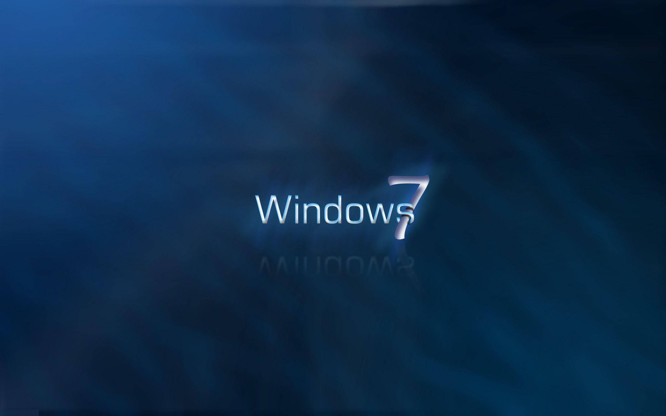 Windows 7, dark blue, abstract background, 2K Desktop Wallpaper