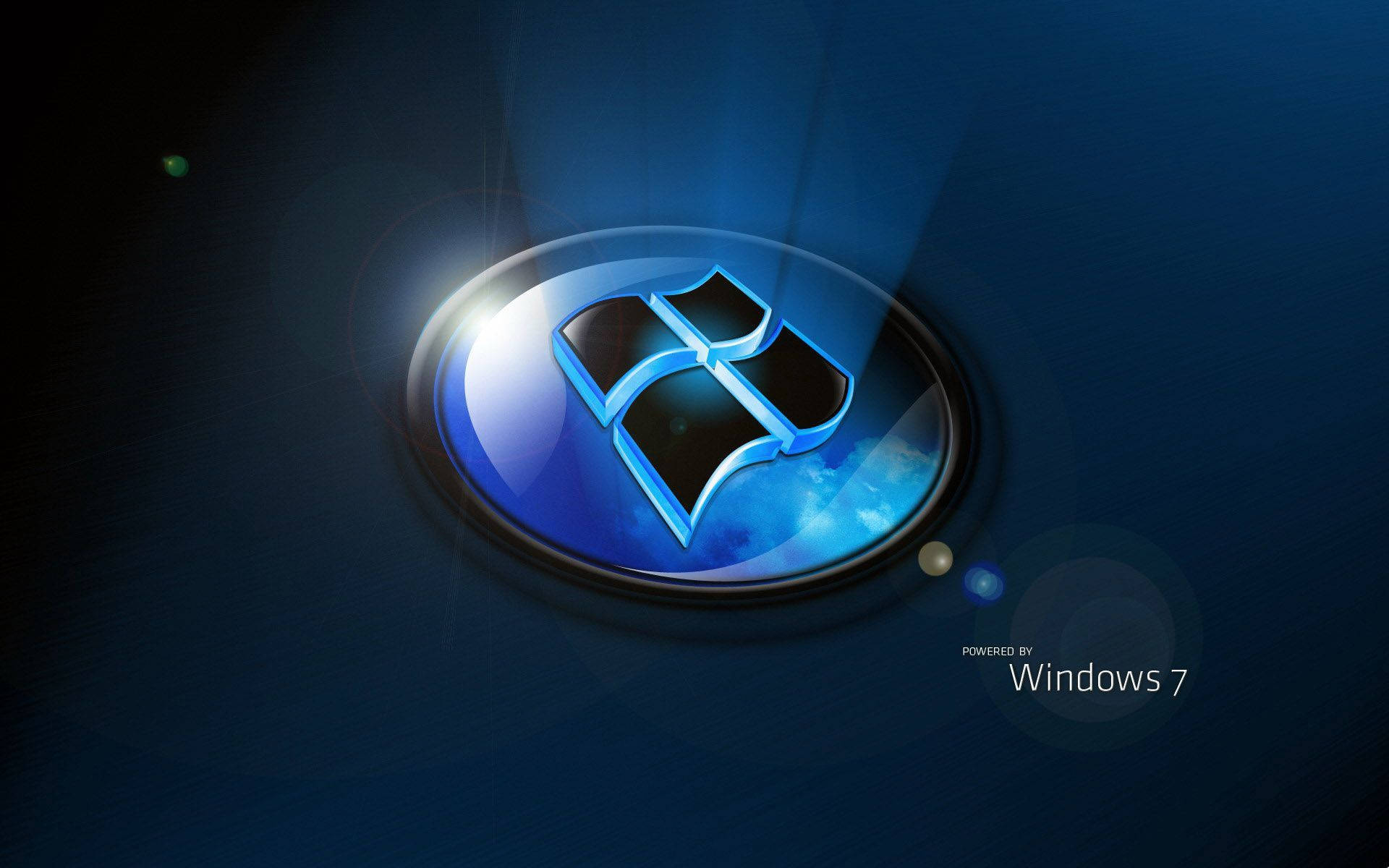 Windows 7, glossy, blue light, Full HD Desktop Wallpaper