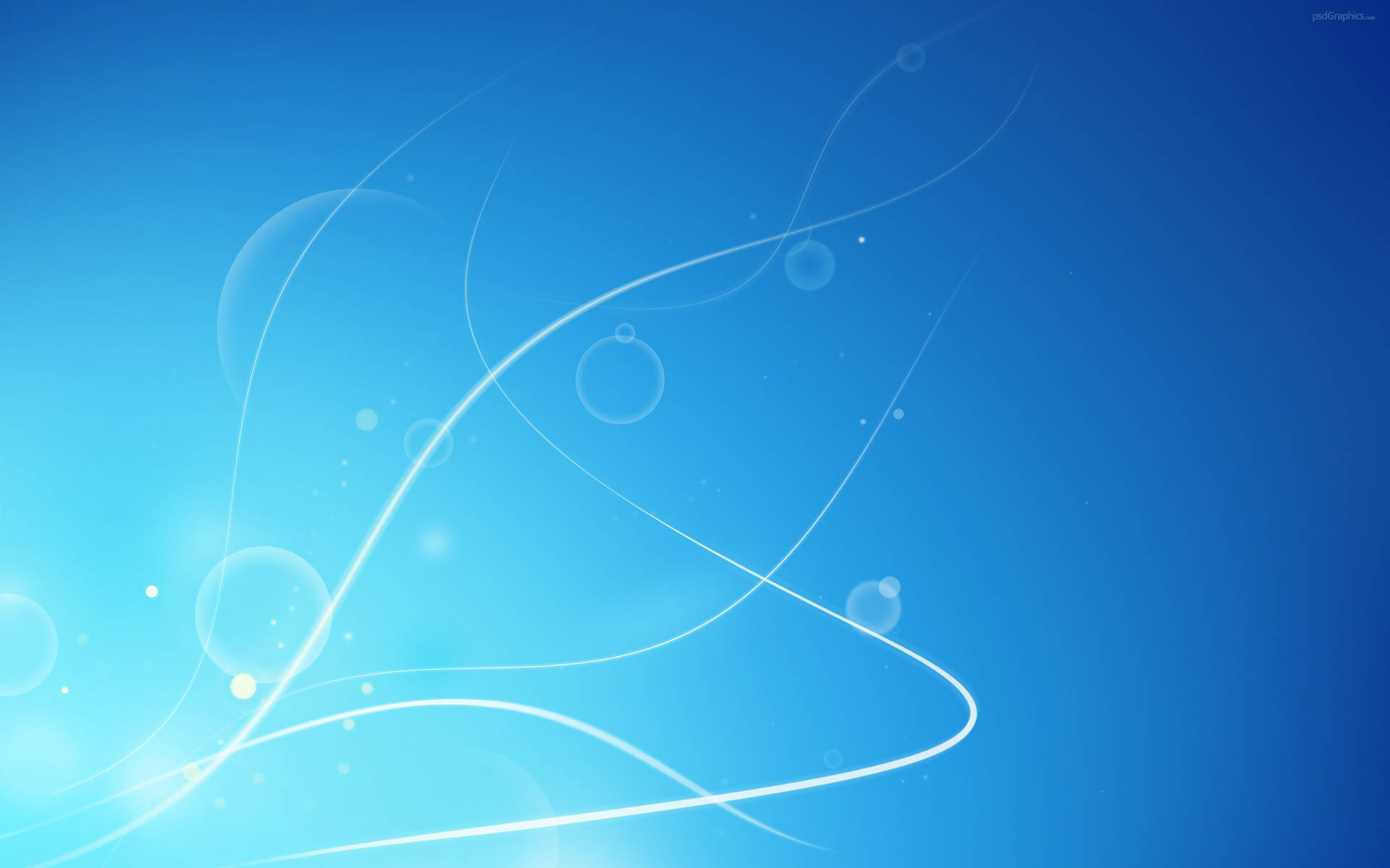 Windows 7, artistic blue, soft white swirling lines, Full HD Desktop Wallpaper