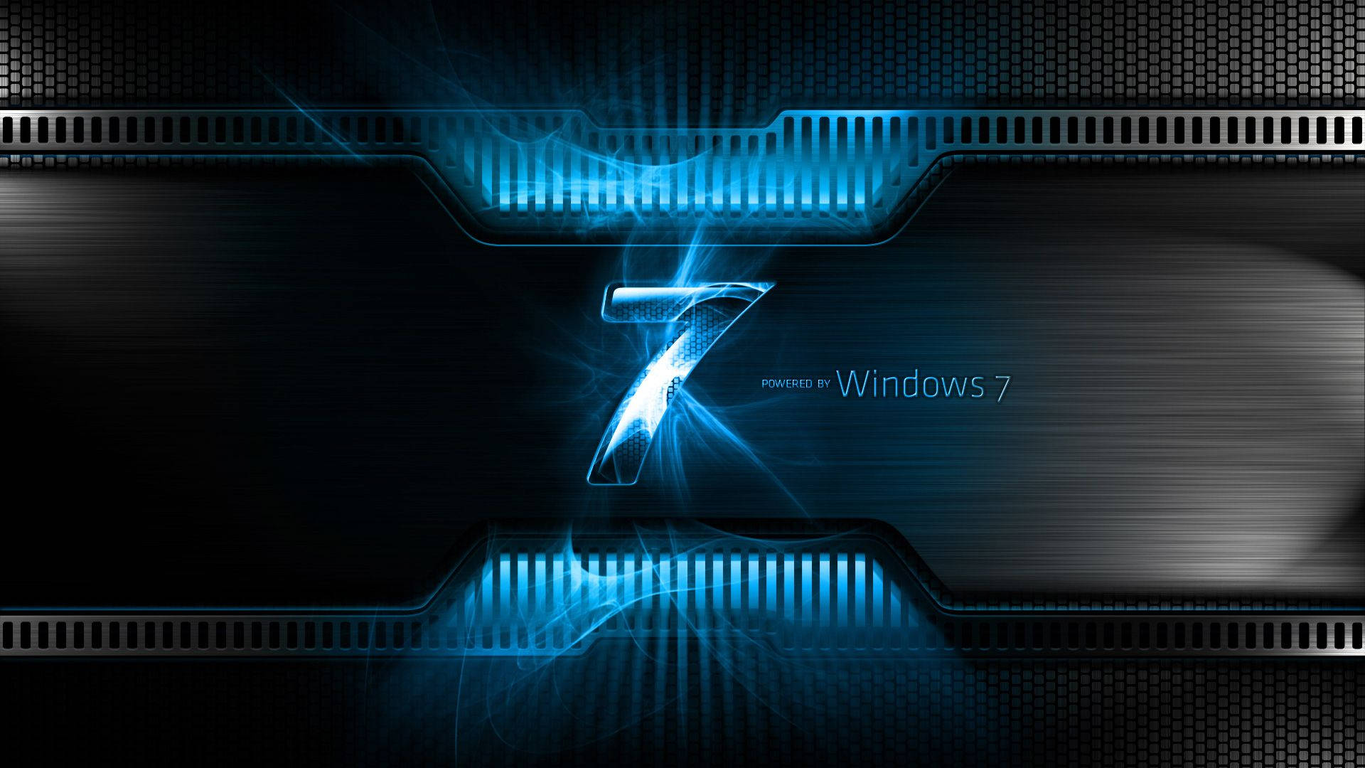 Windows 7, blue, glowing, Full HD Desktop Wallpaper
