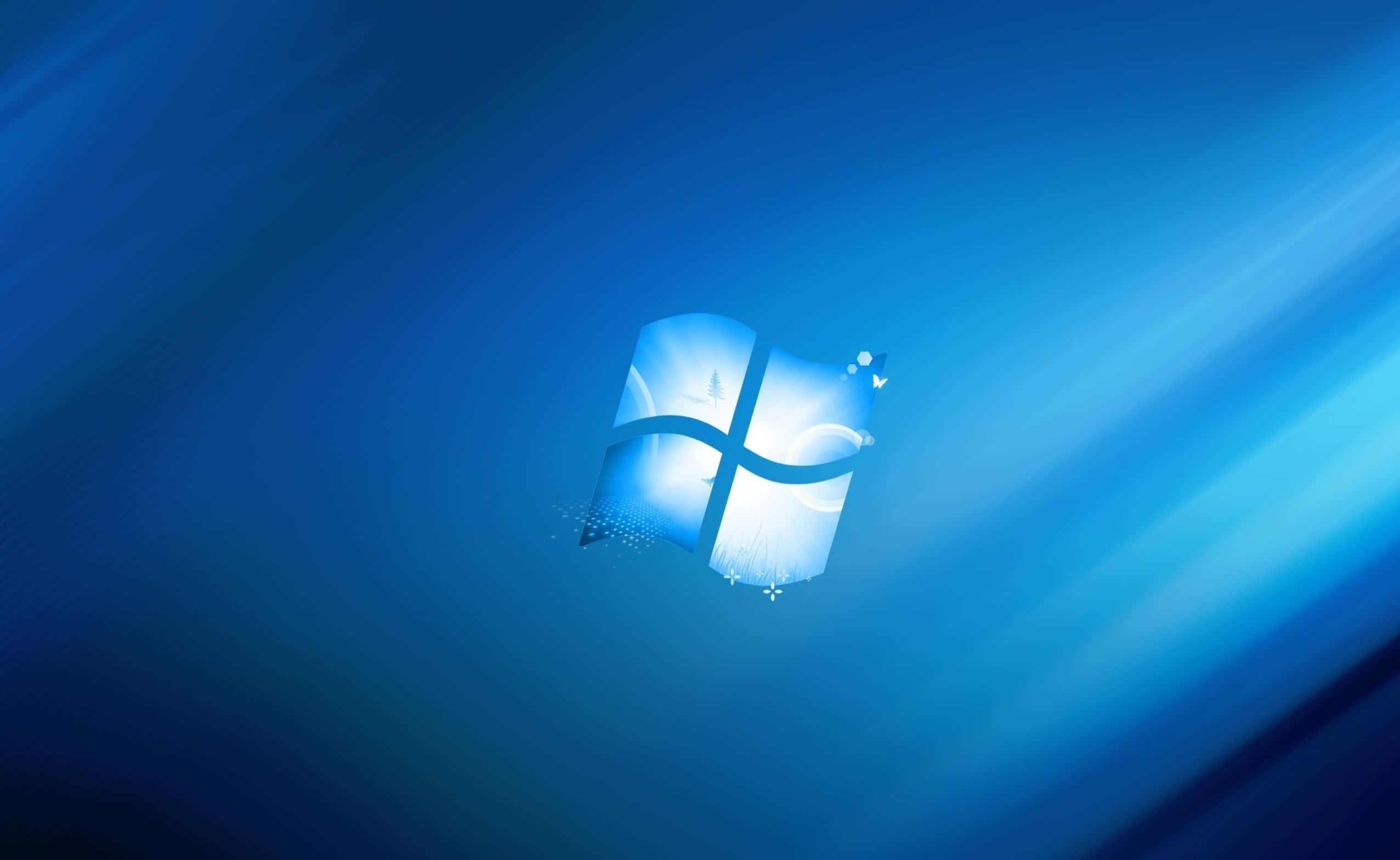Windows logo, blue background, glowing, Full HD Desktop Wallpaper