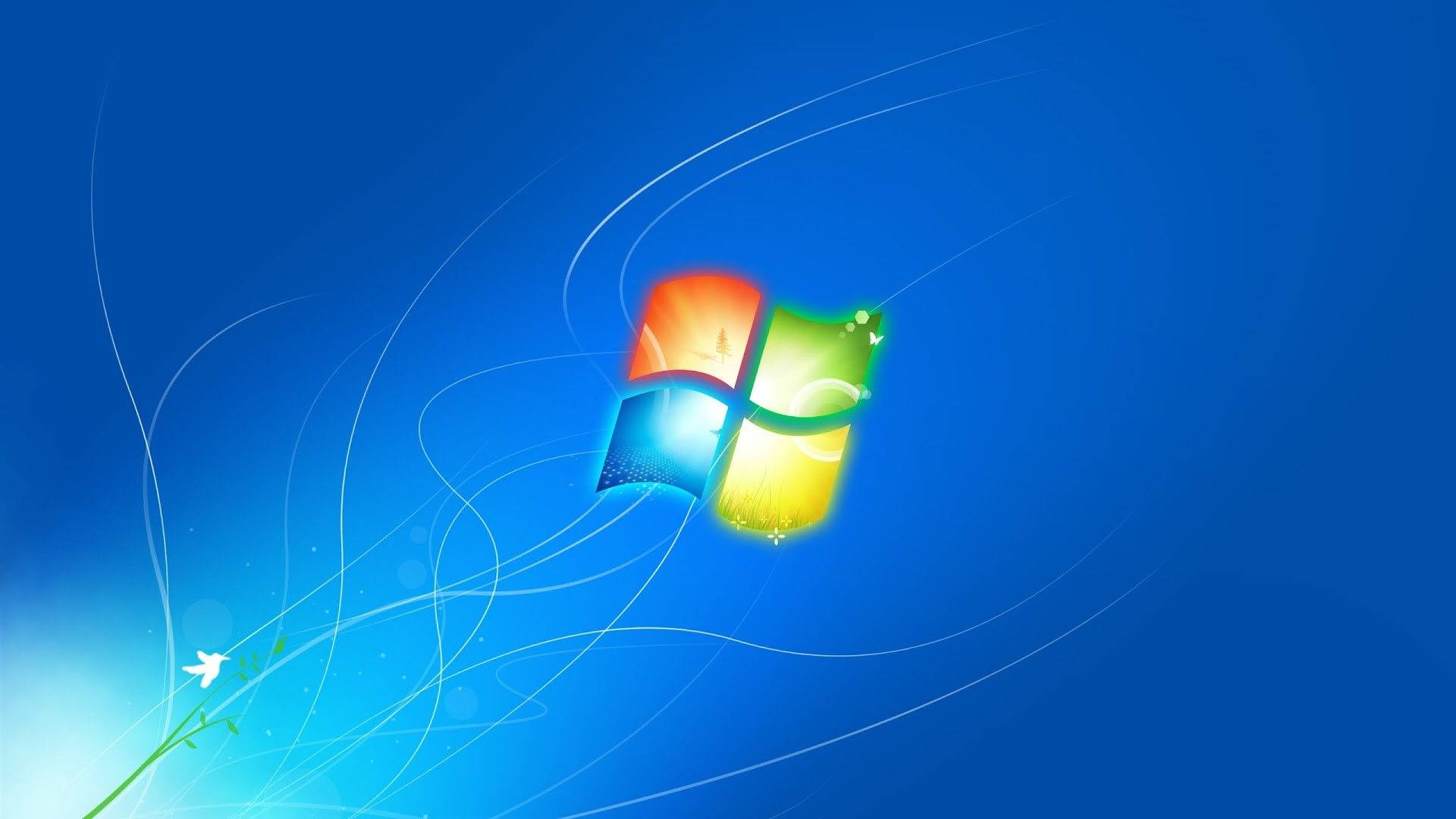 Windows 7, blue, gradient blue background, Full HD Desktop Wallpaper