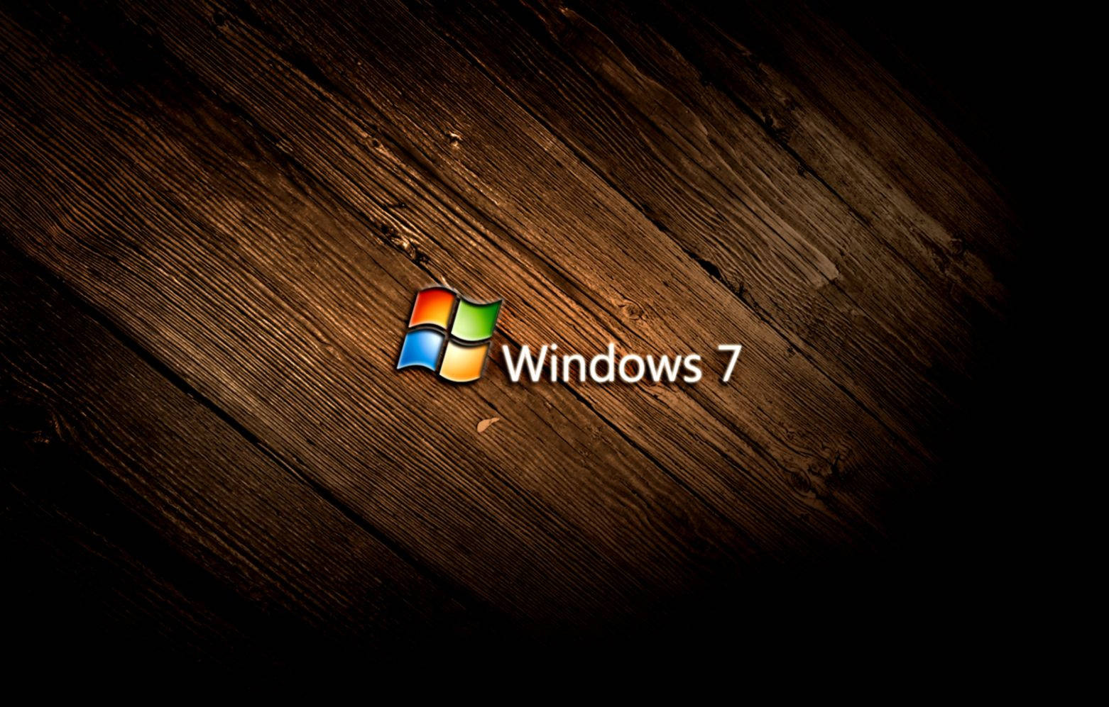 Windows 7, wooden surface, rustic, HD Desktop Wallpaper