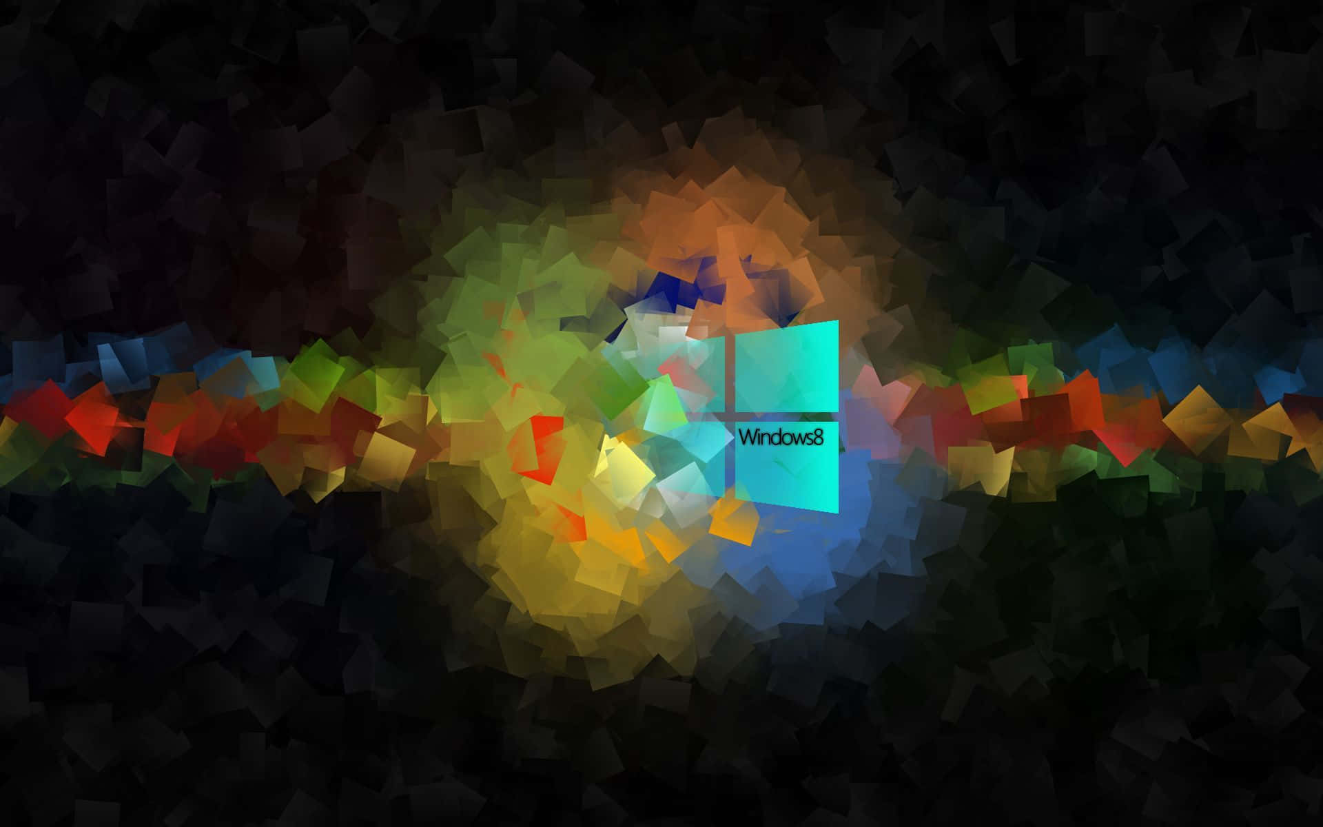 Windows 8, glowing Windows 8 logo, vibrant abstract mosaic, Full HD Desktop Wallpaper