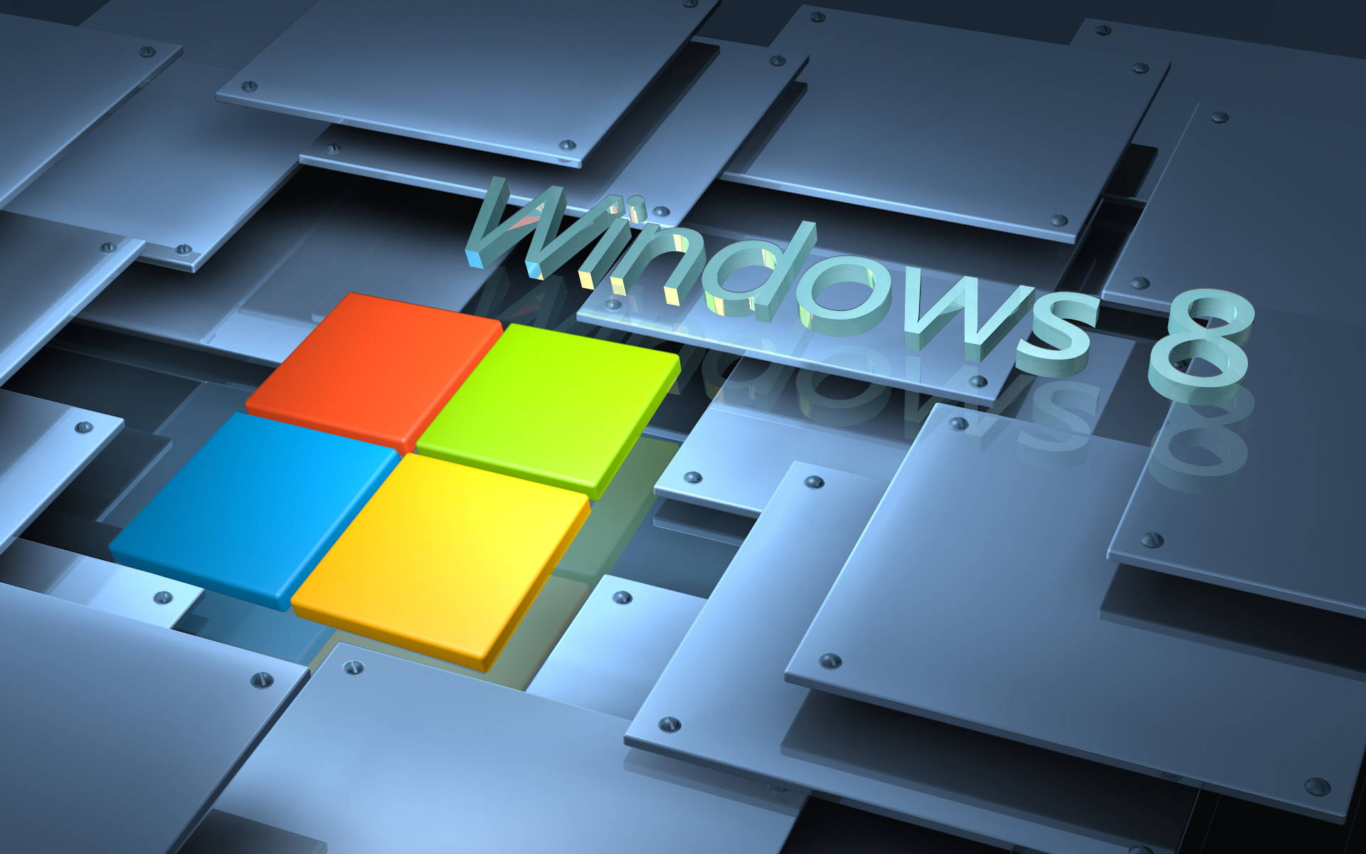 Windows 8, steel tiles, metallic panels, Full HD Desktop Wallpaper