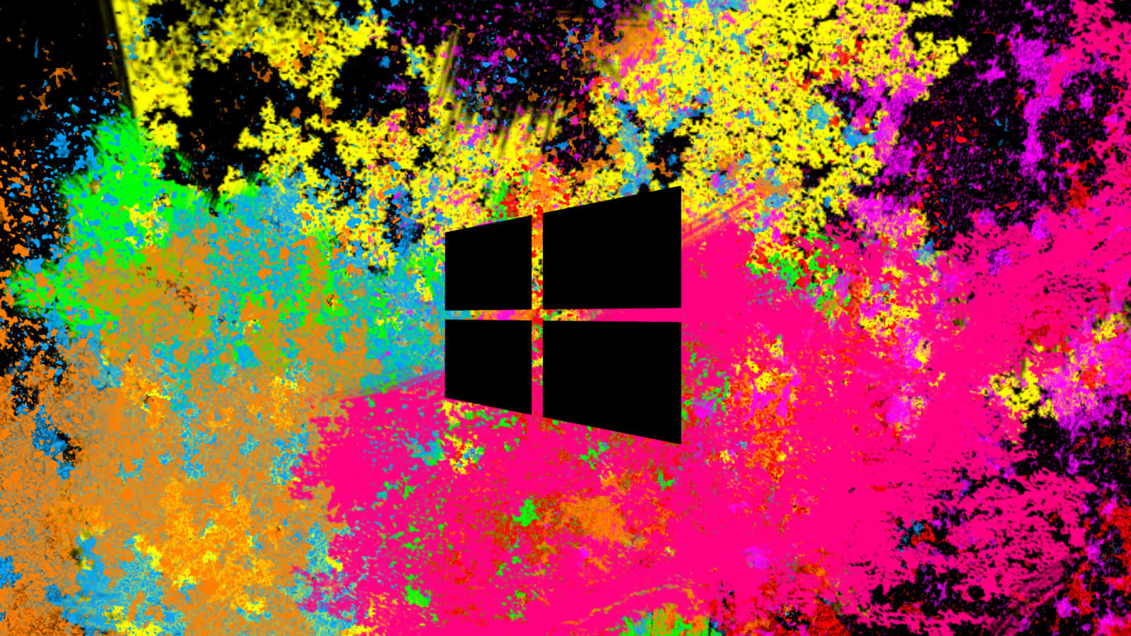 Windows 8.1, black Windows logo, neon colors, HD Desktop Wallpaper
