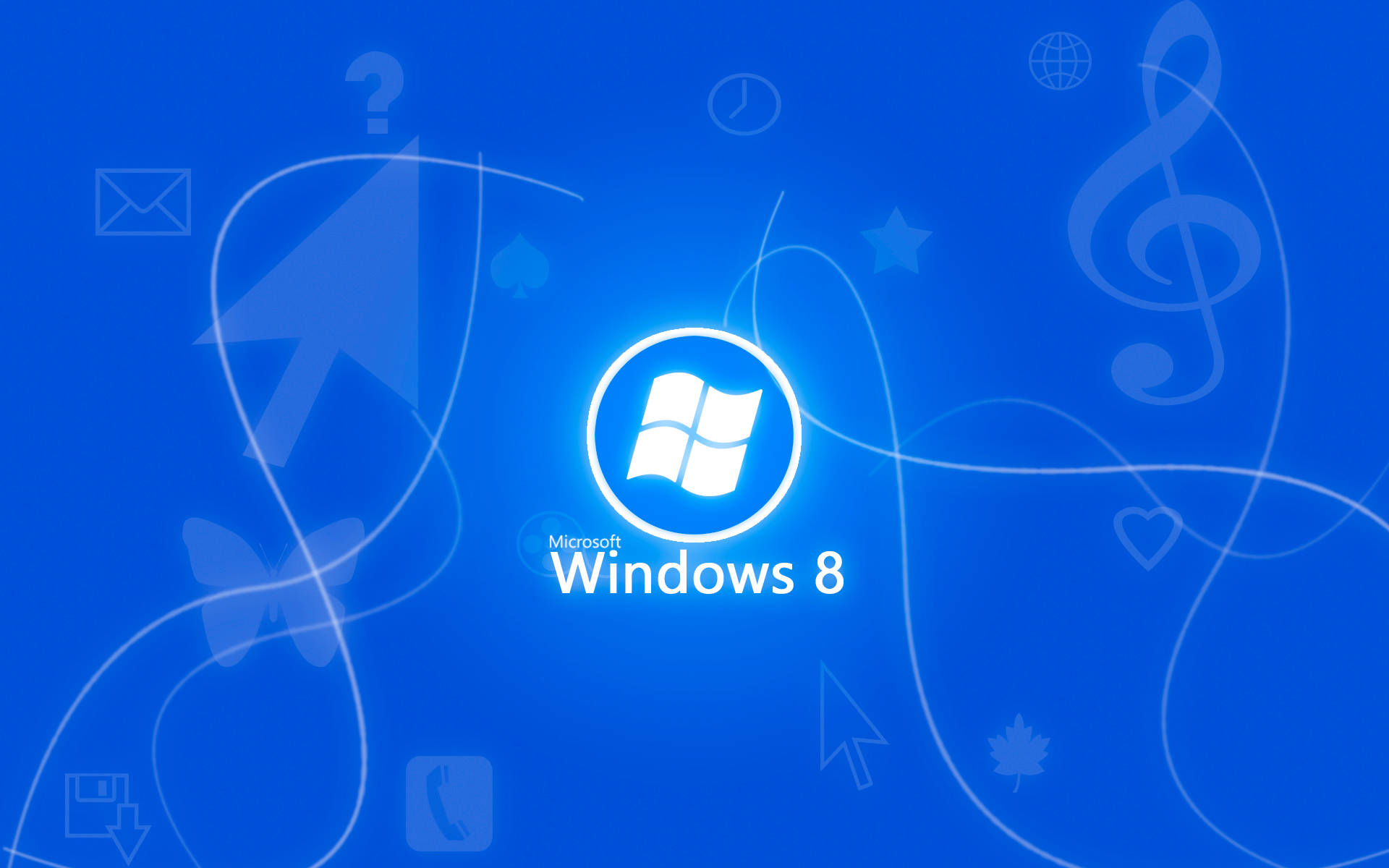 Windows 8, neon, blue, Full HD Desktop Wallpaper