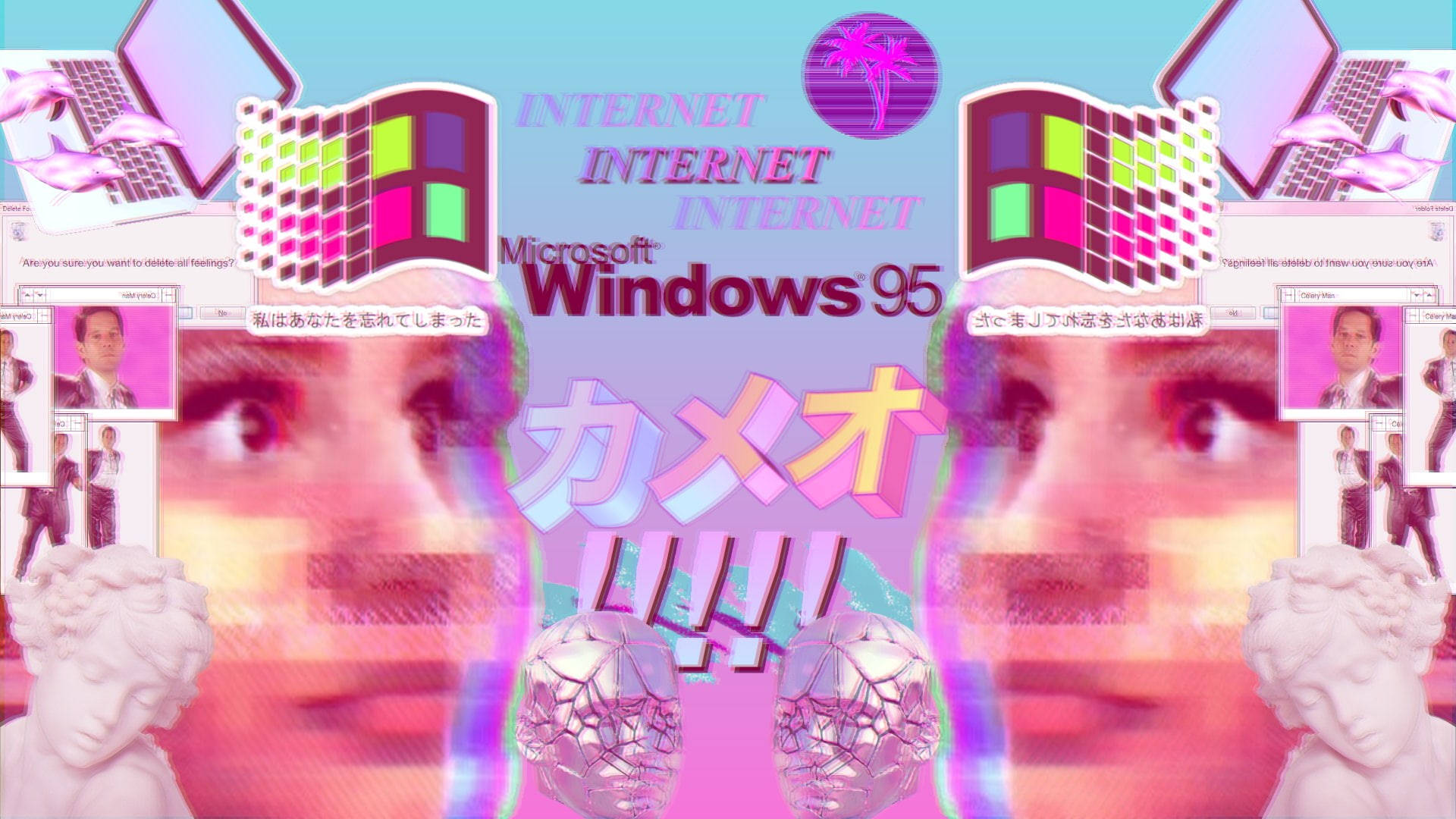 Windows 95, purple aesthetic, Tumblr laptop, Full HD Desktop Wallpaper
