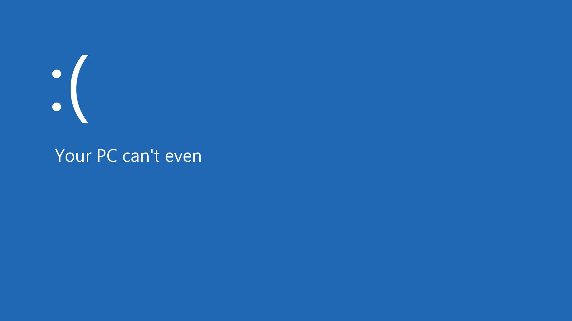 Windows 98, solid blue screen, sad face emoji, Full HD Desktop Wallpaper