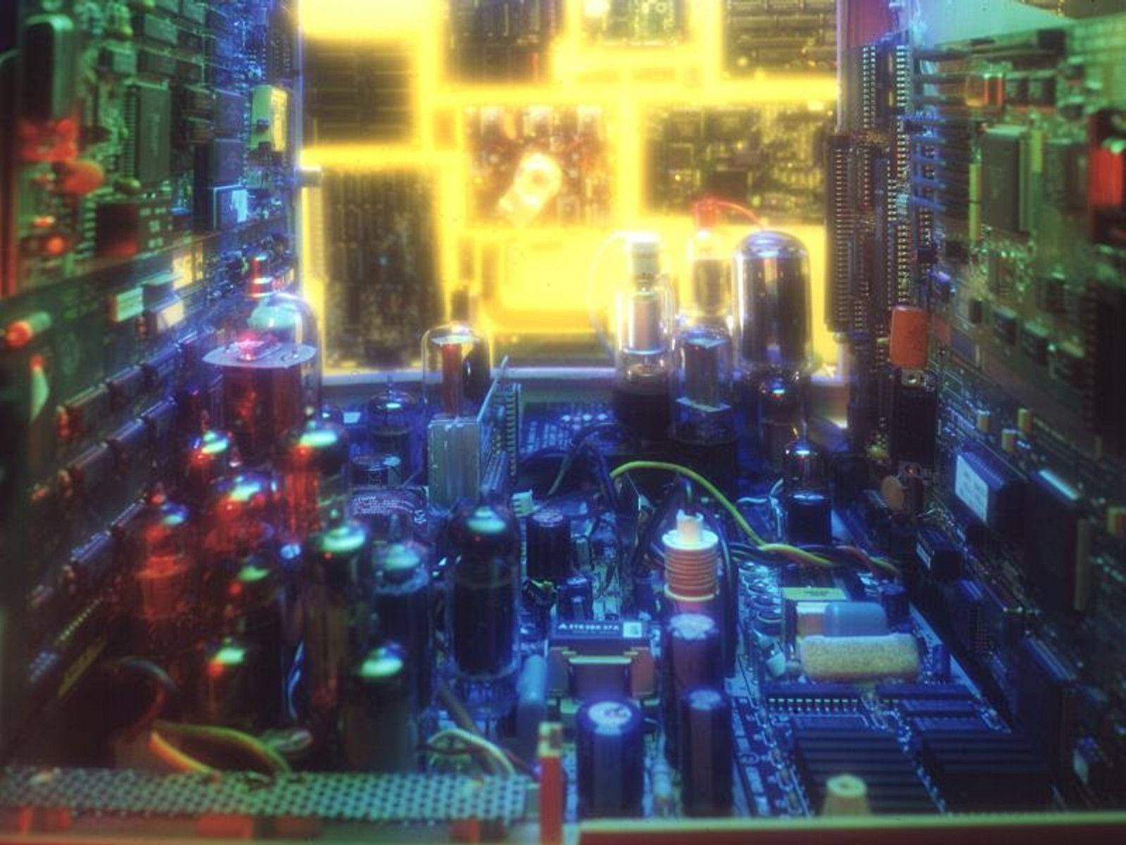 Windows 98, circuit board, vacuum tubes, HD Desktop Wallpaper