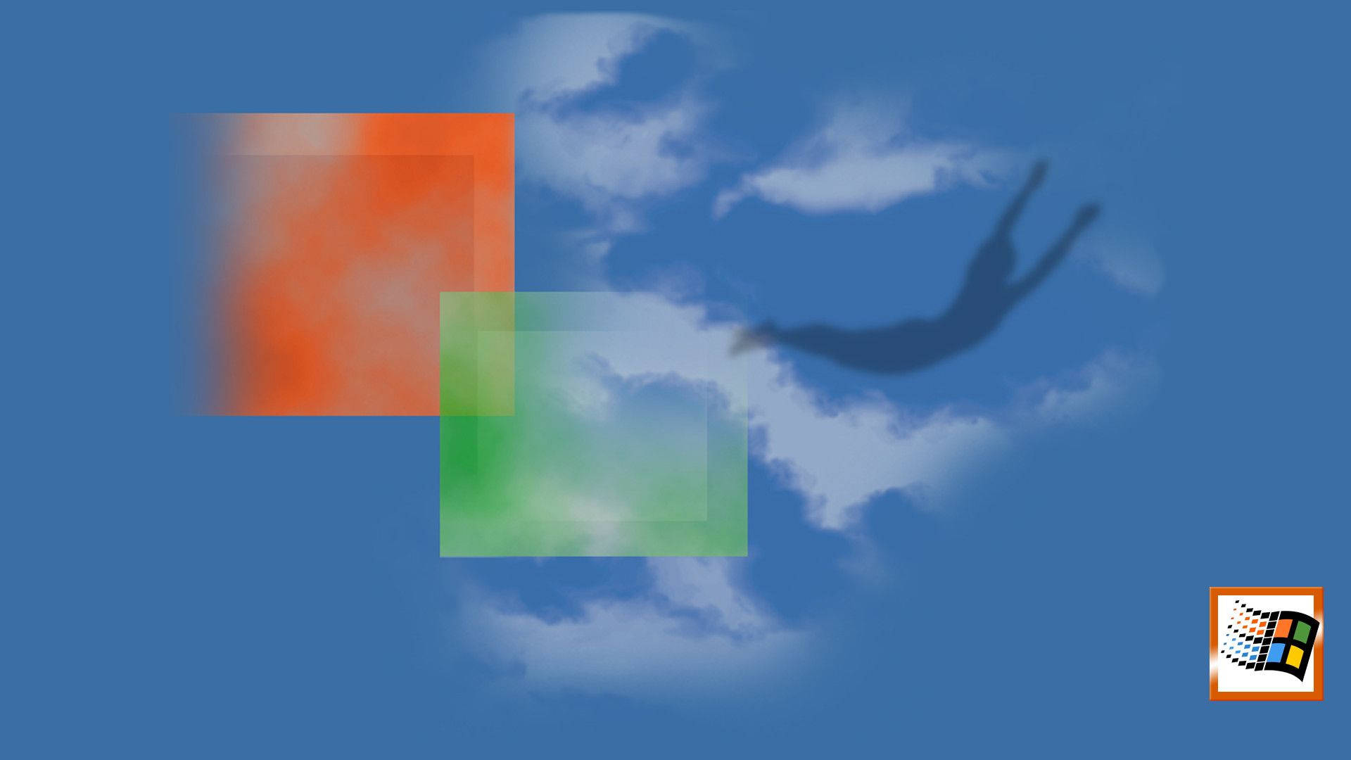 Windows 98, blue sky, clouds, Full HD Desktop Wallpaper