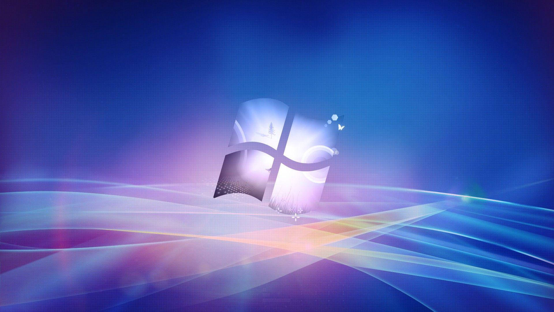 Windows 98, Windows logo, glowing digital waves, Full HD Desktop Wallpaper