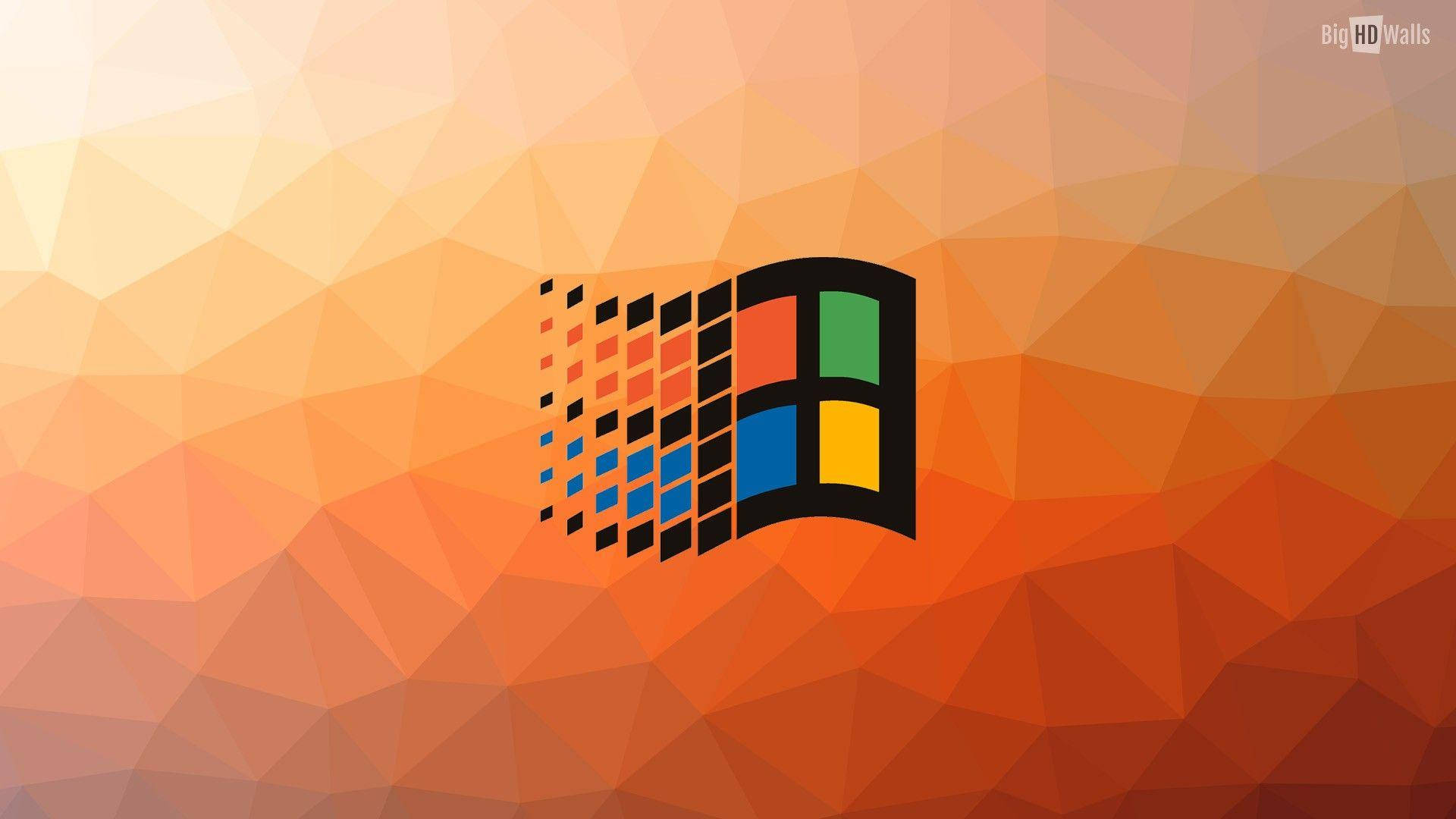 Windows 98, Windows logo, pixelated motion, Full HD Desktop Wallpaper