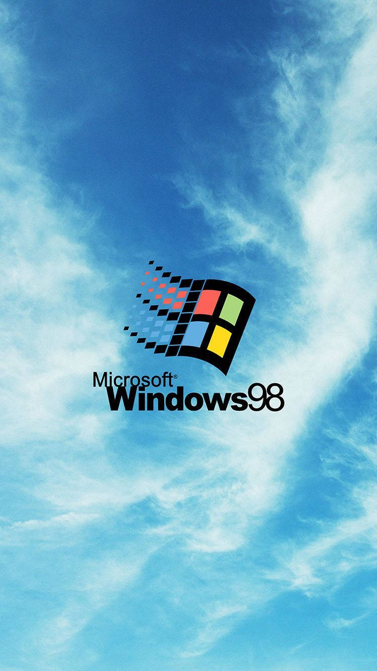 Windows 98, vibrant blue sky, wispy white clouds, HD Phone Wallpaper
