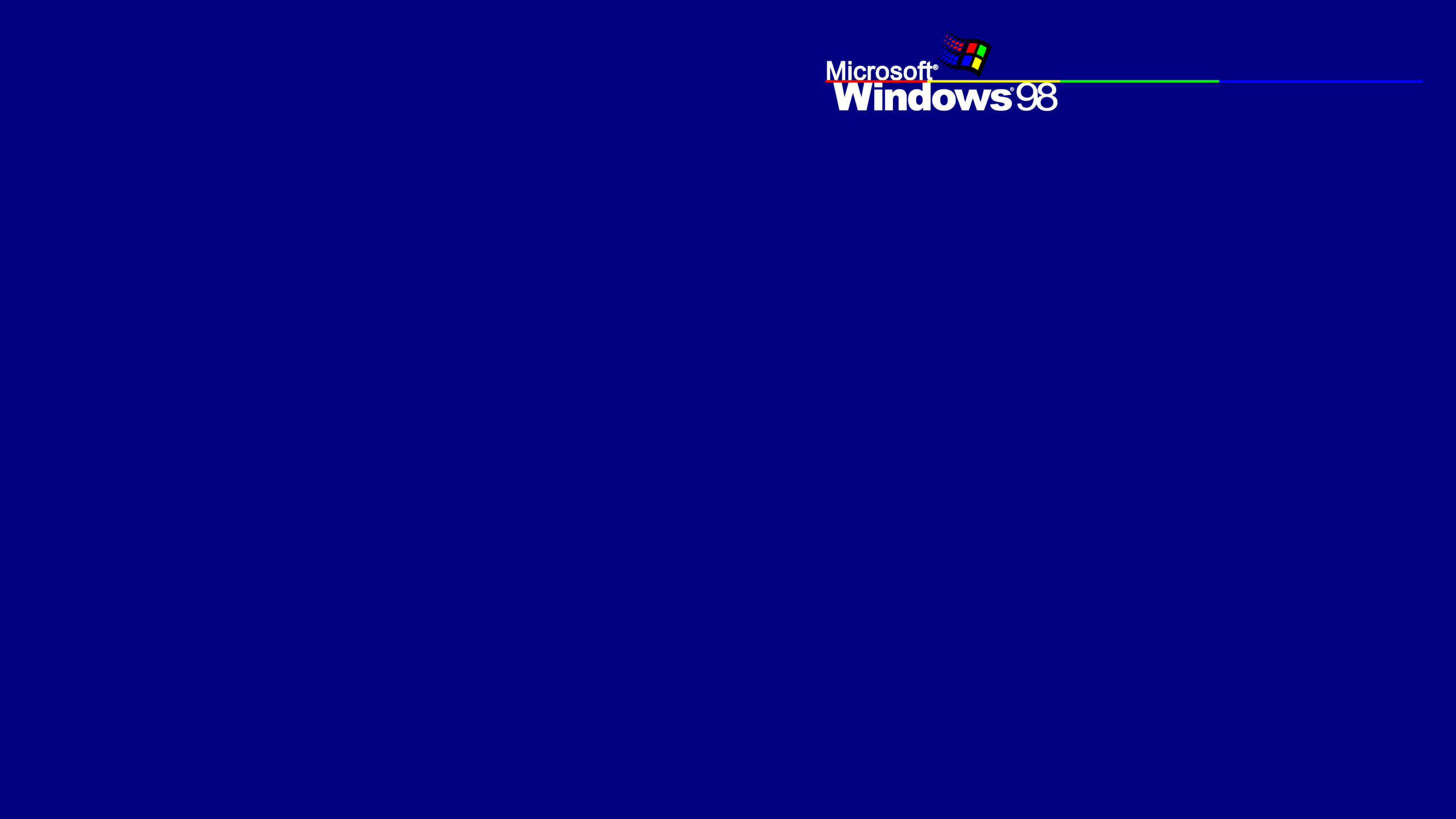 Windows 98, startup screen, iconic logo, 2K Desktop Wallpaper