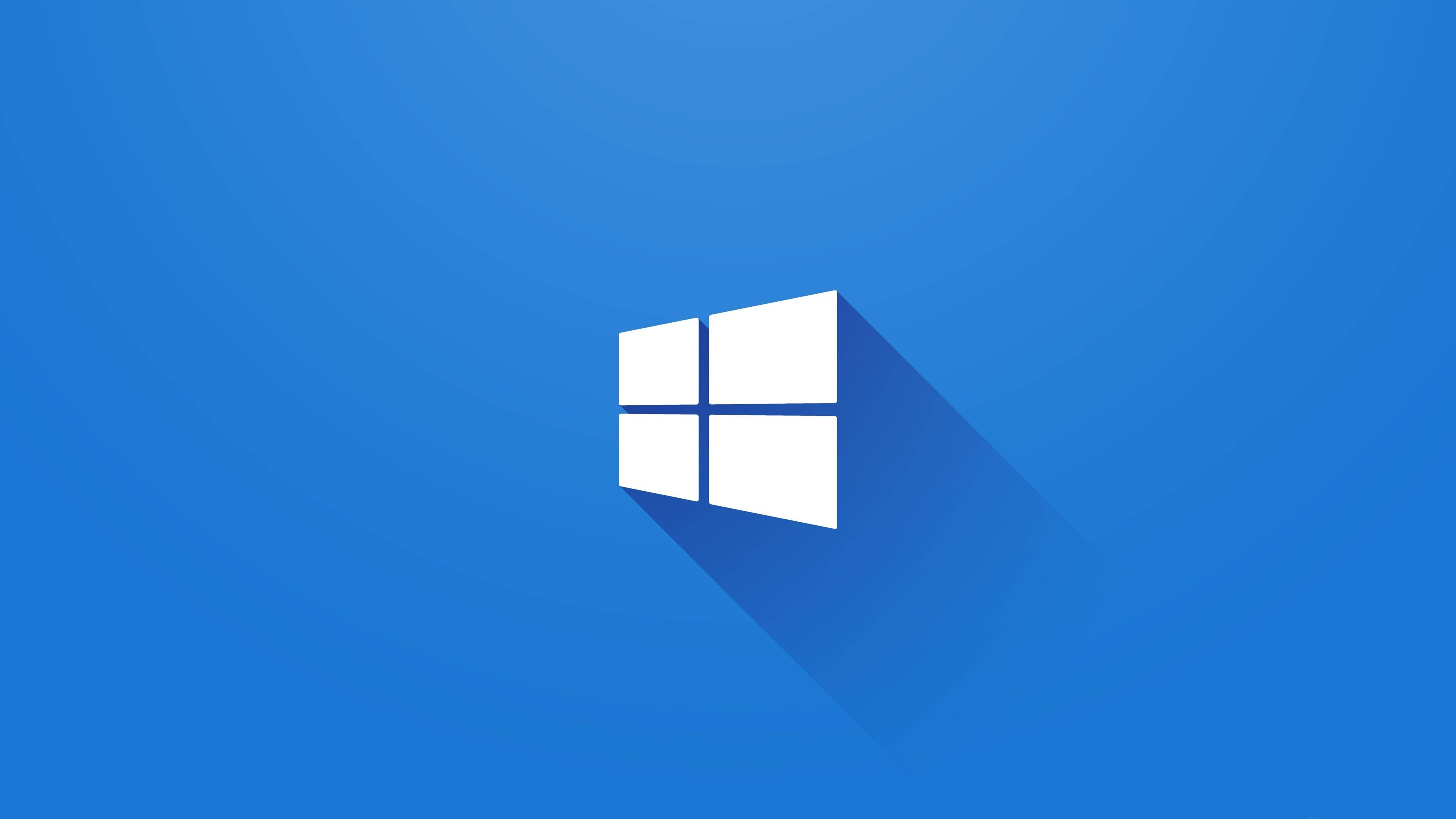 Windows 10 Logo, white, long shadow, 5K Desktop Wallpaper