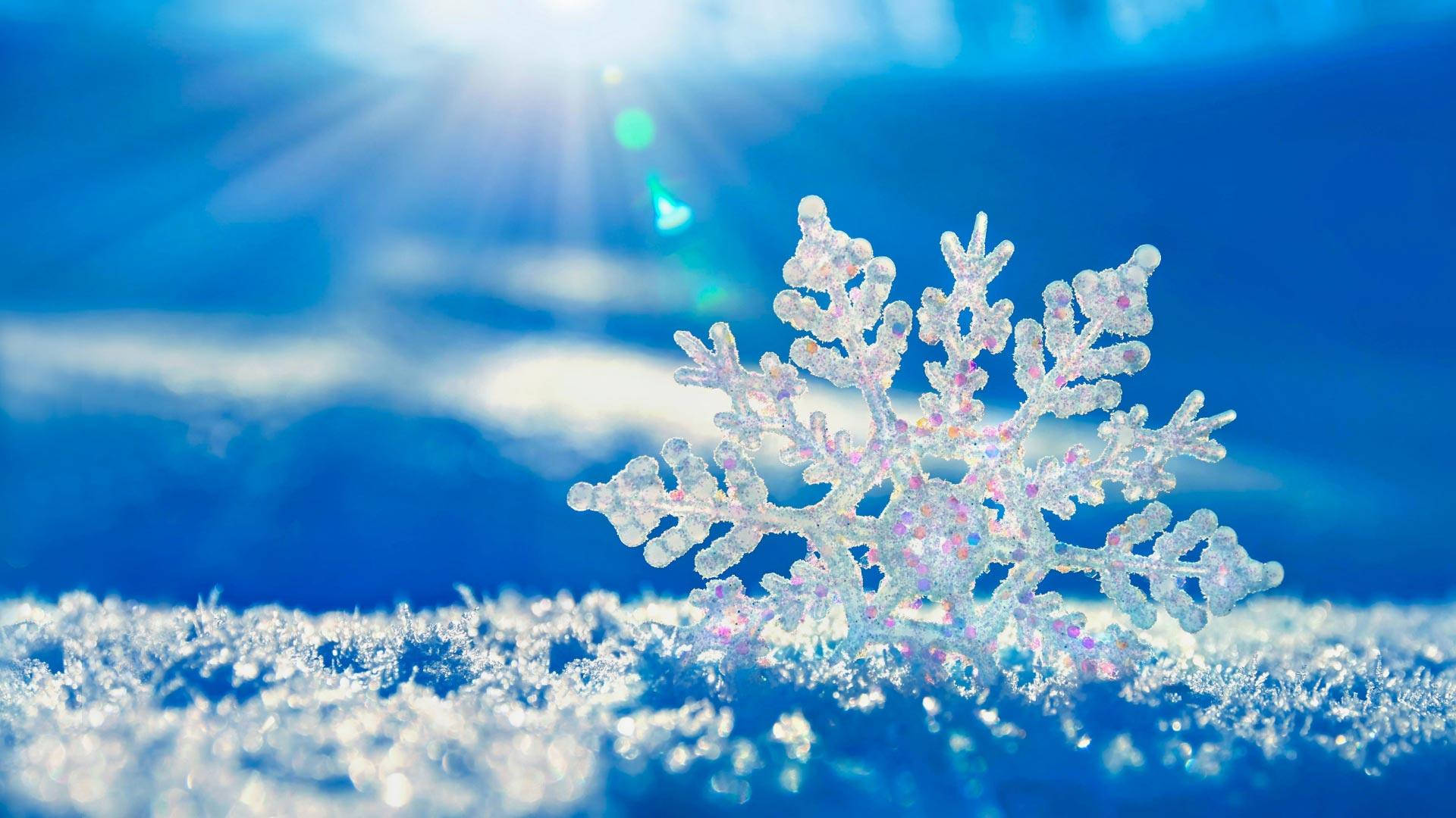 Windows Winter, snowflake, vibrant blue, Full HD Desktop Wallpaper