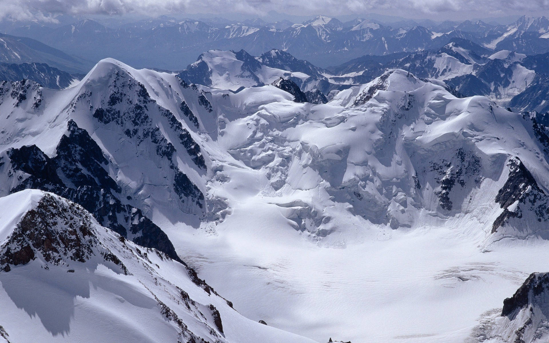 snowy mountains, snow-covered mountain peaks, glaciers, Full HD Desktop Wallpaper