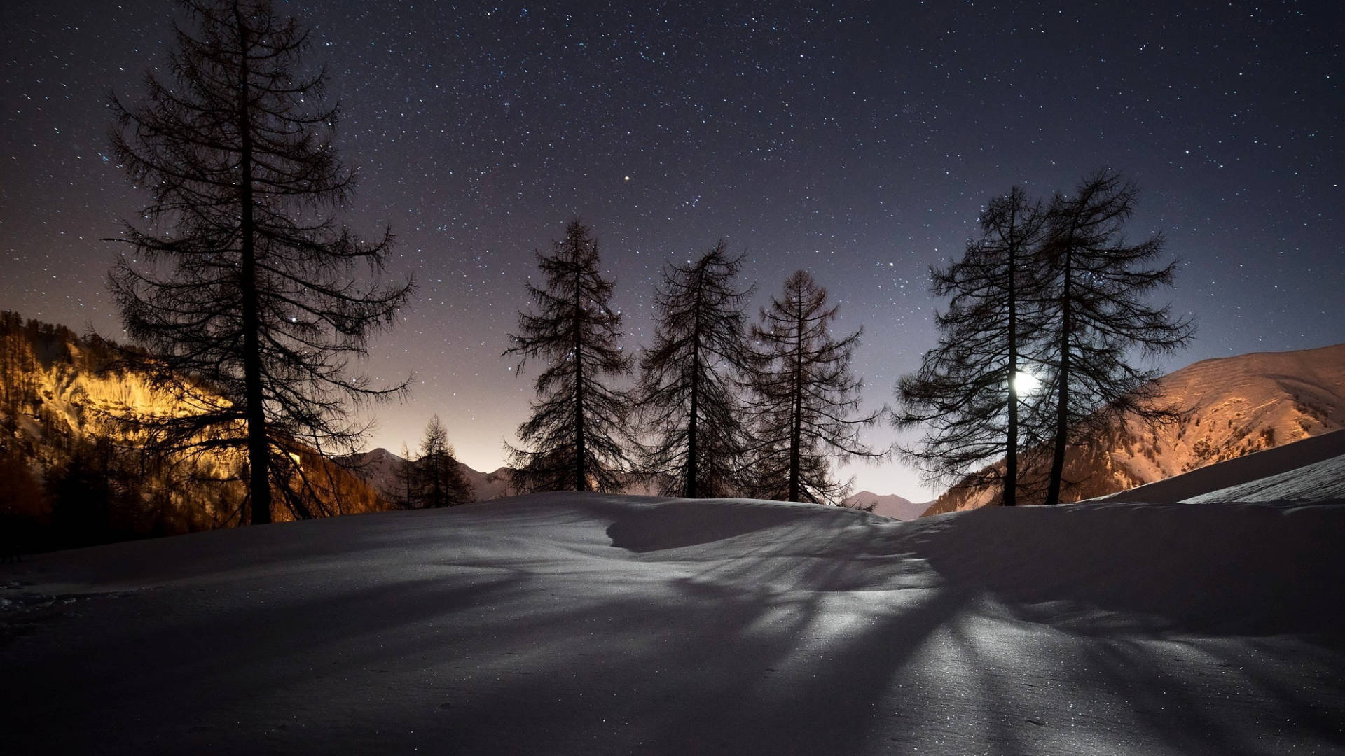 Windows 11, 4K, snowy mountain ridge, Full HD Desktop Wallpaper