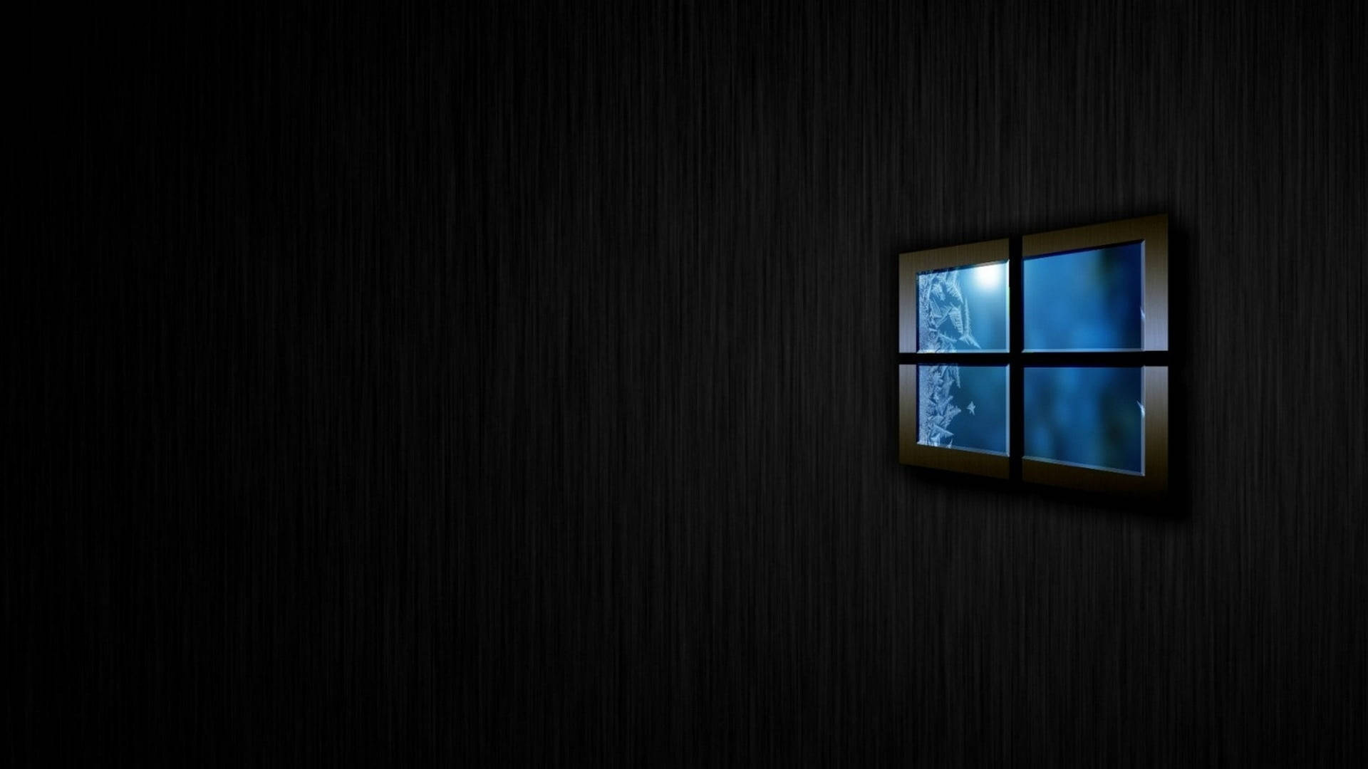 sleek dark windows, frost patterns, blue glow, Full HD Desktop Wallpaper
