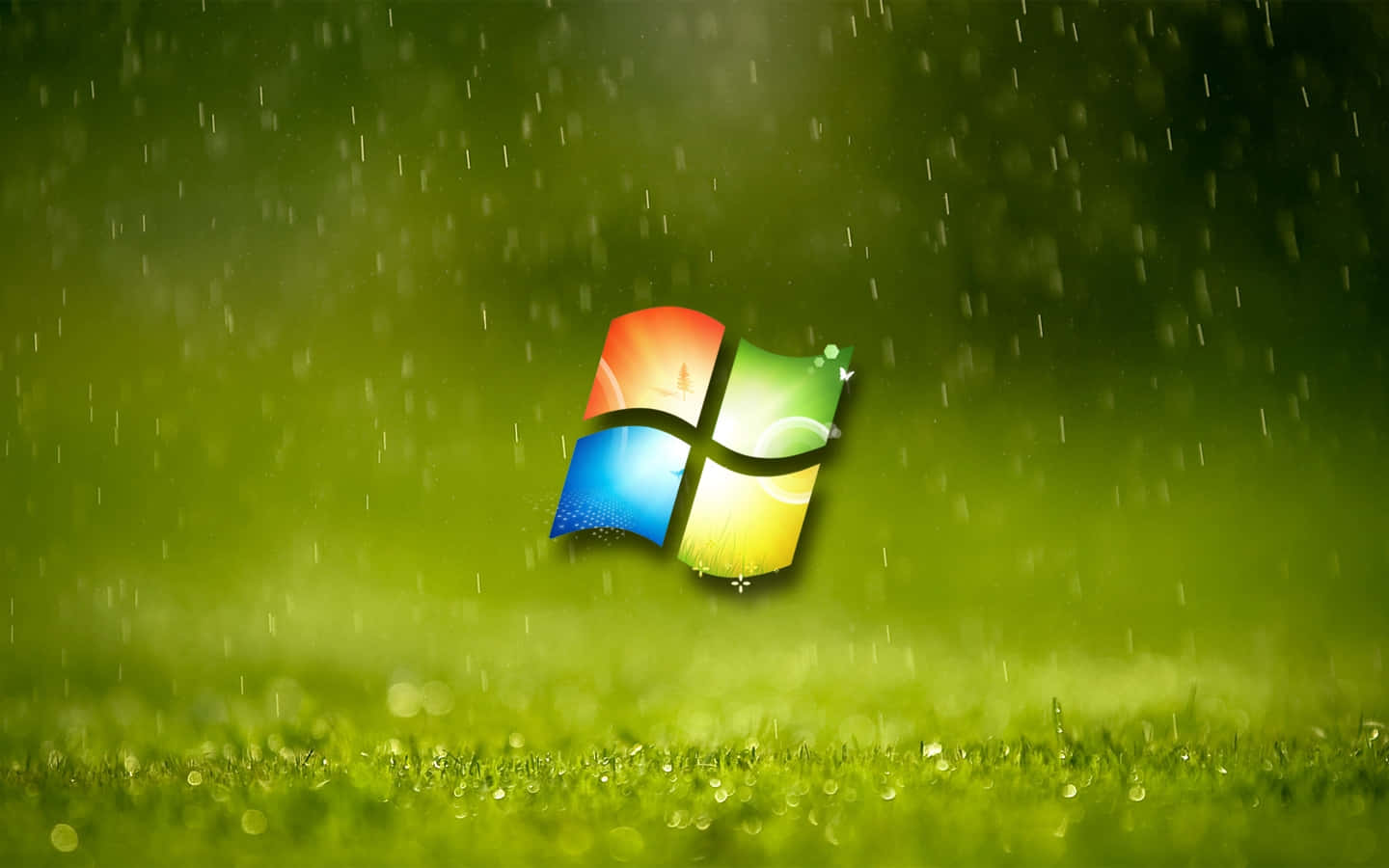 Windows XP Logo, Windows logo, dewy grass, HD Desktop Wallpaper