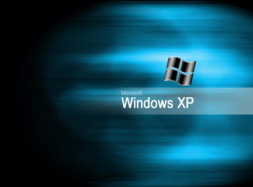 Windows XP Logo, glowing blue gradient background, dark edges, SD Desktop Wallpaper