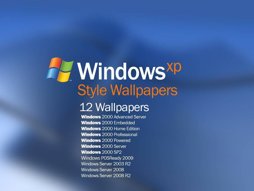 Windows XP, blue gradient background, logo, SD Desktop Wallpaper