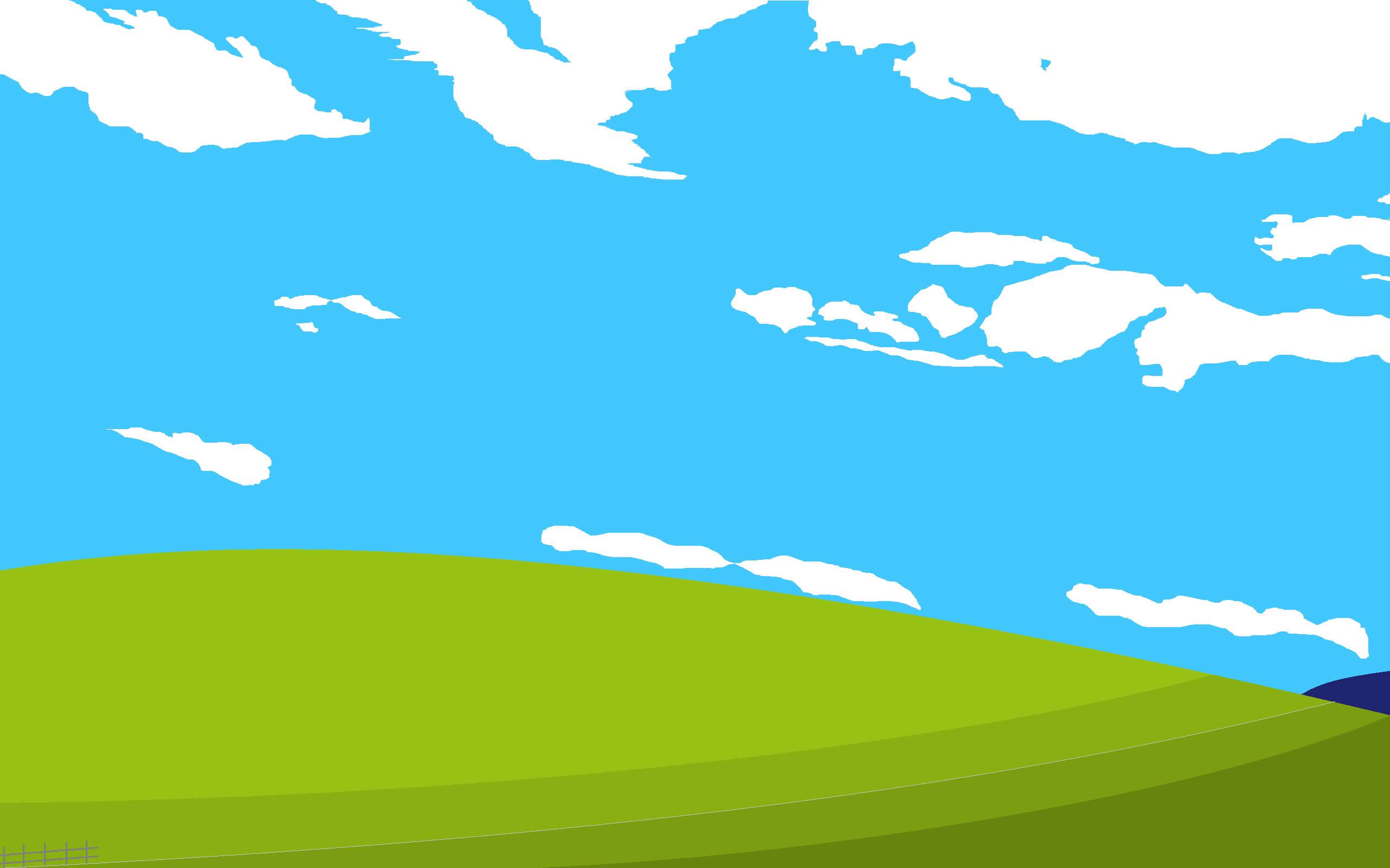 Windows XP, bliss, bright blue sky, 2K Desktop Wallpaper
